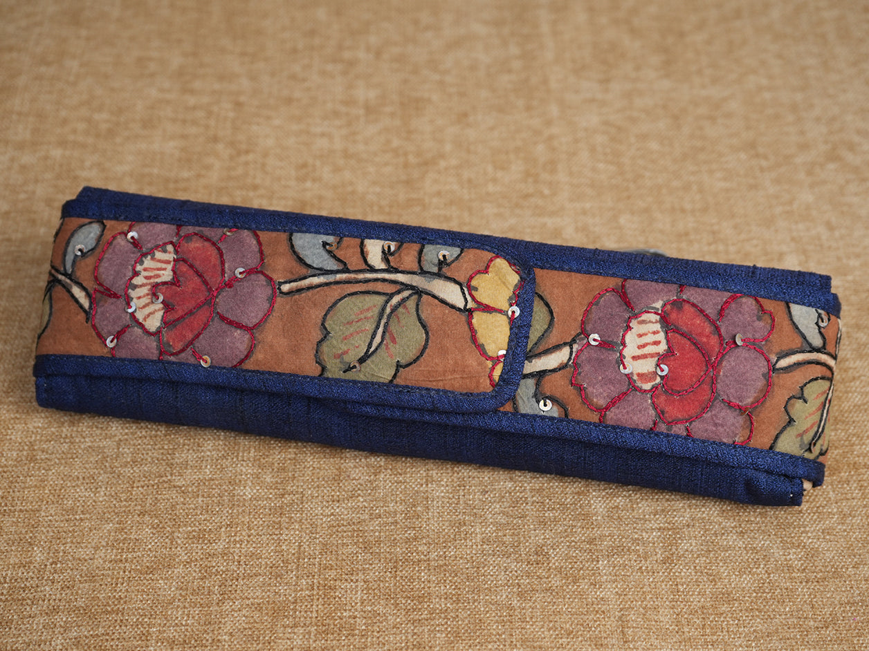  Kalamkari Design Berry Blue Earrings Storage Box 