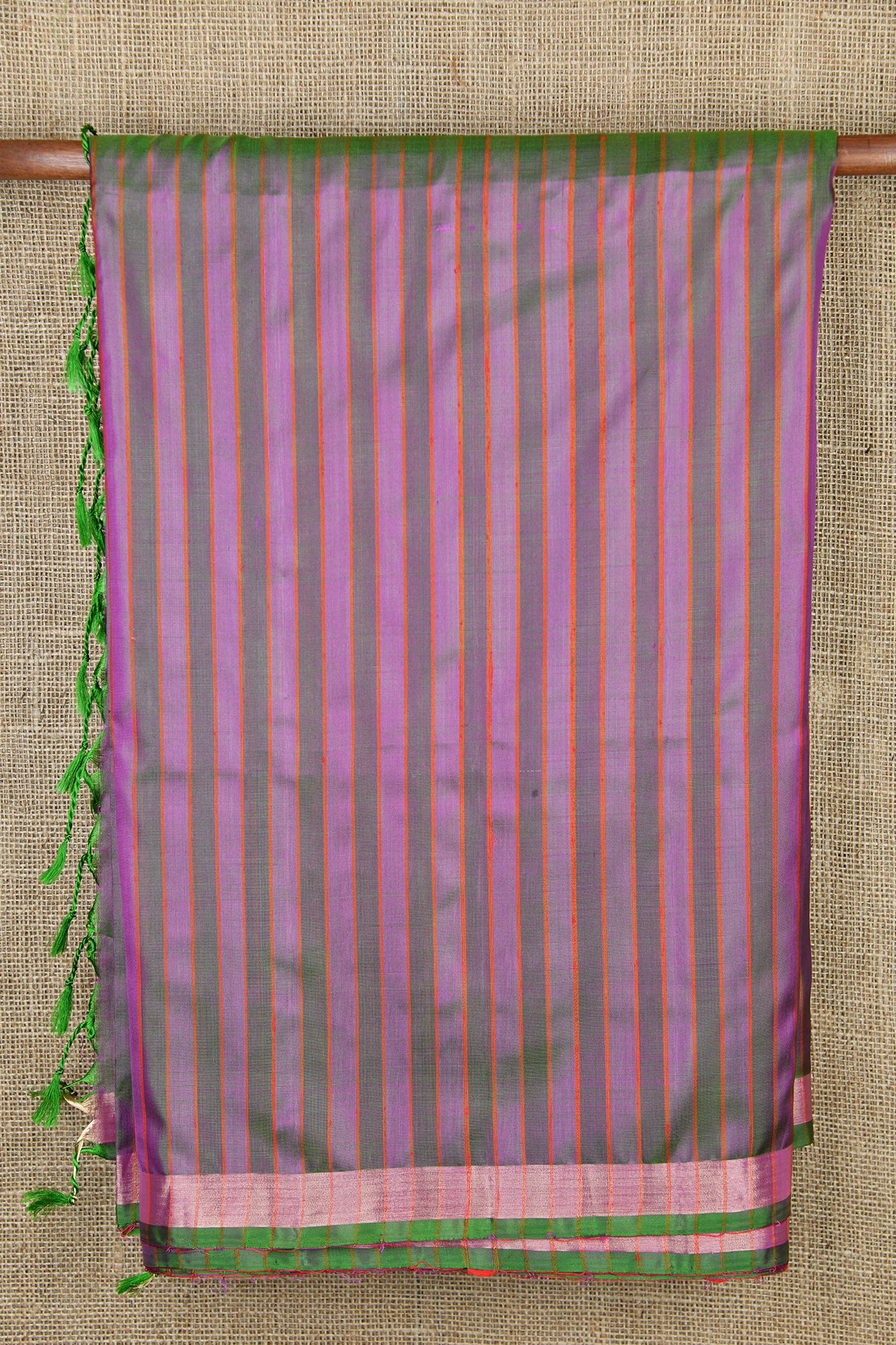  Purple Plain Silk Saree 