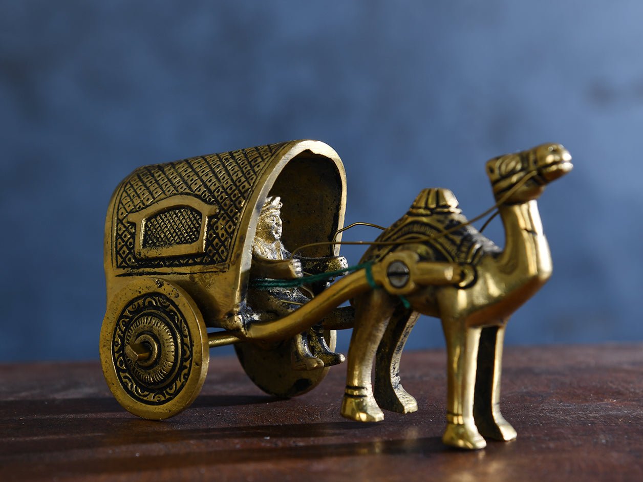  Traditional Brass Camel Cart 