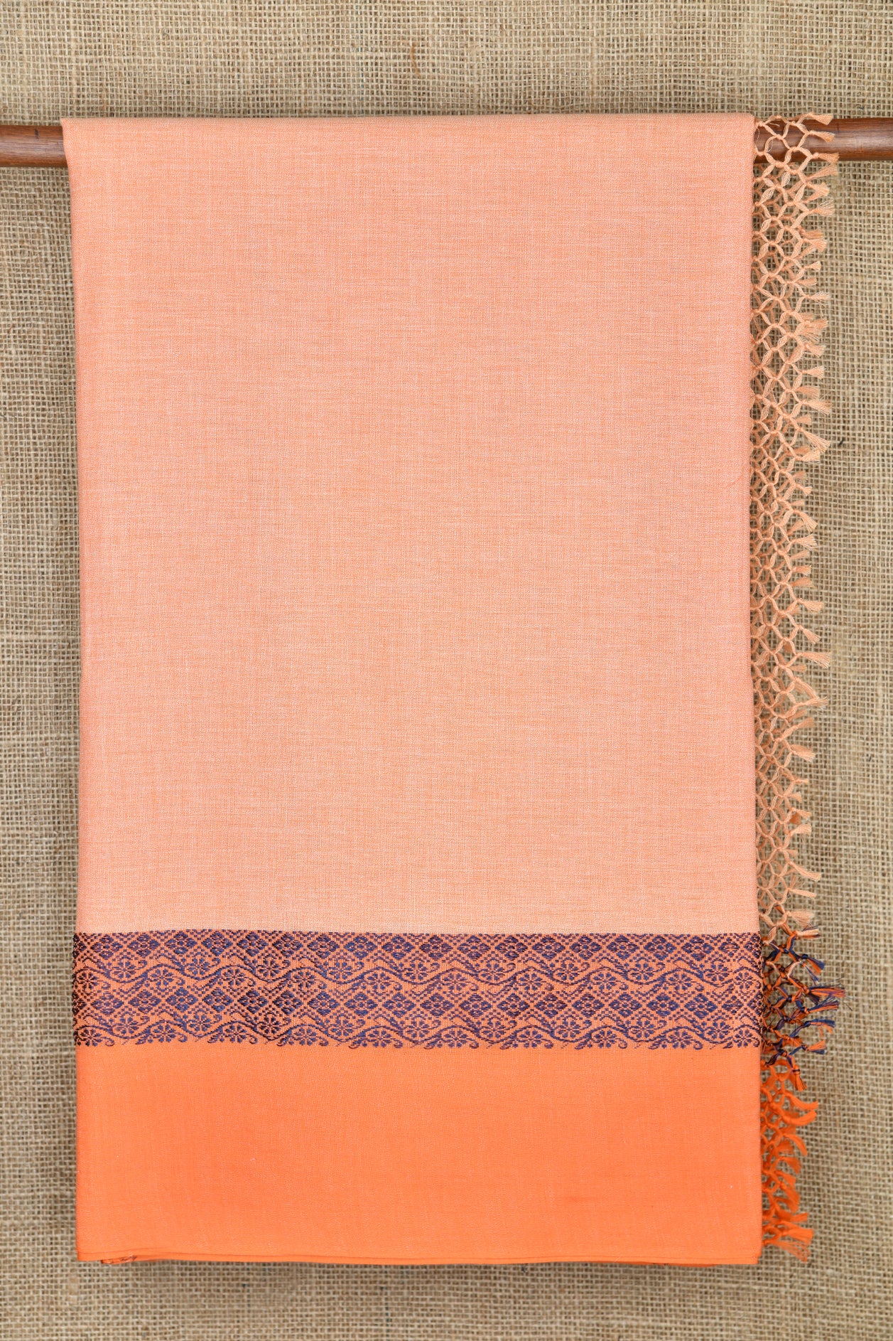  Thread Work Border Peach Pink Bengal Cotton Saree 