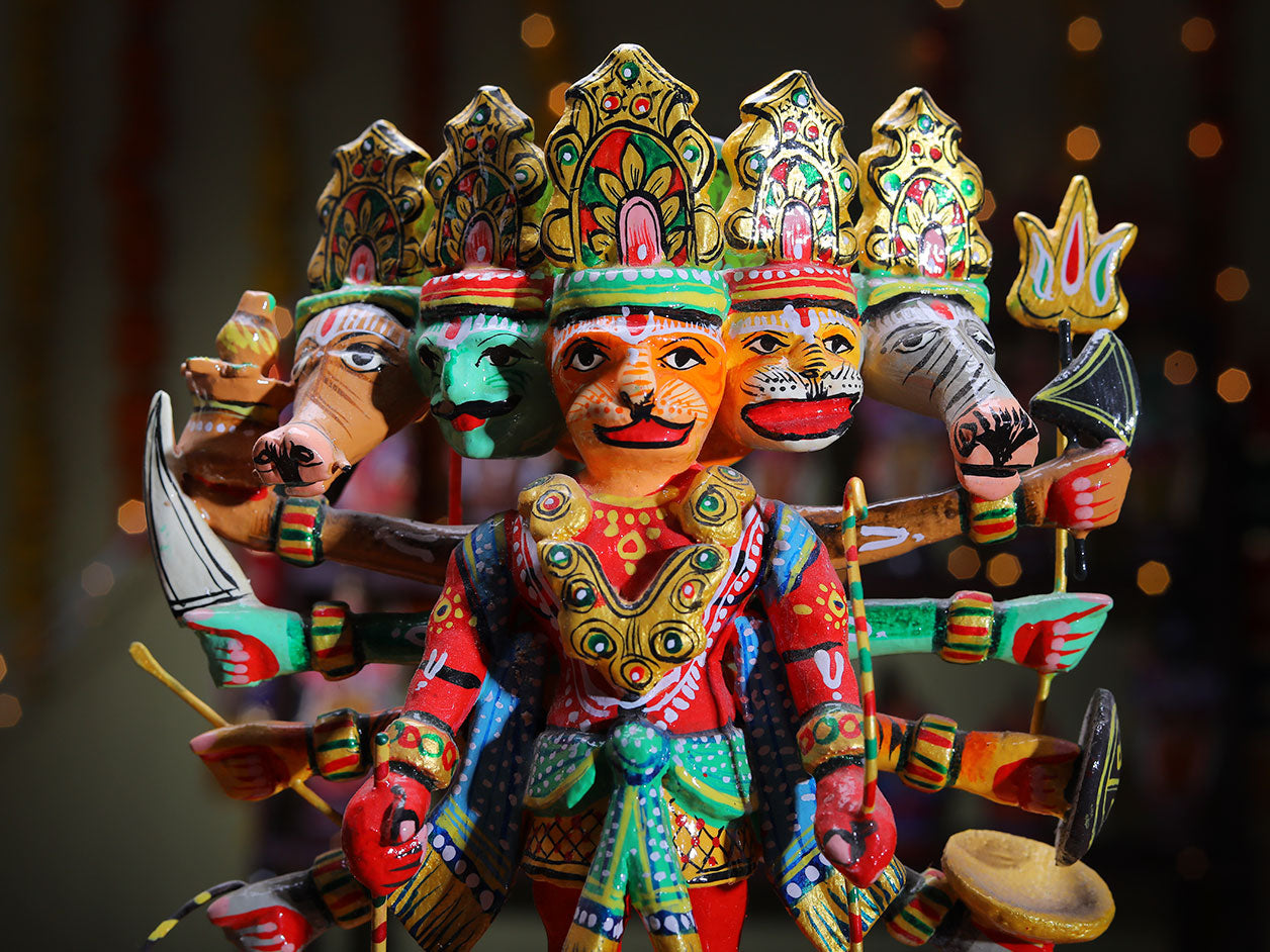 Traditional Handmade Wooden Anchaneyar For Golu – Sundari Silks