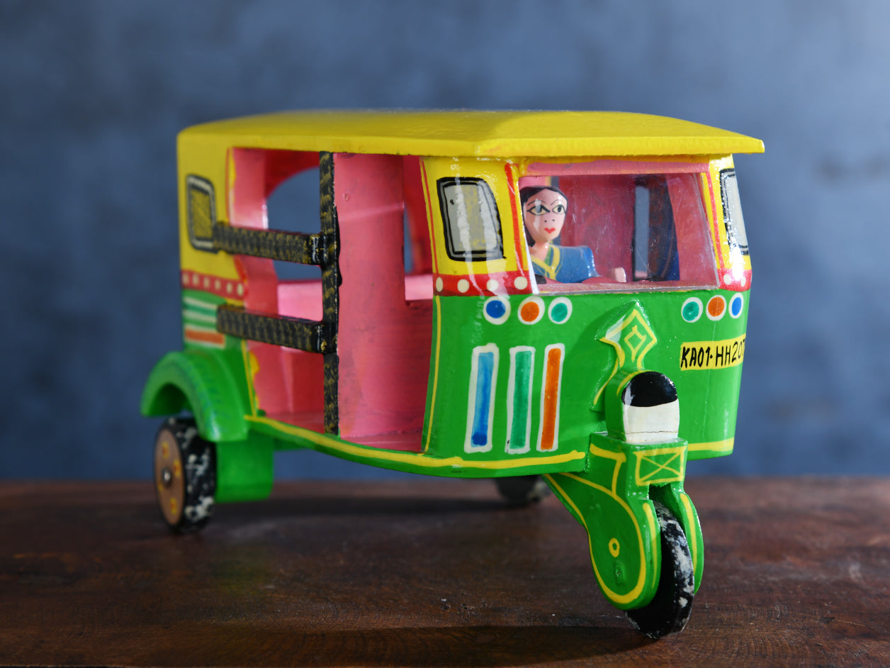  Handpainted Multicolor Wooden Auto Children Miniature Toy 