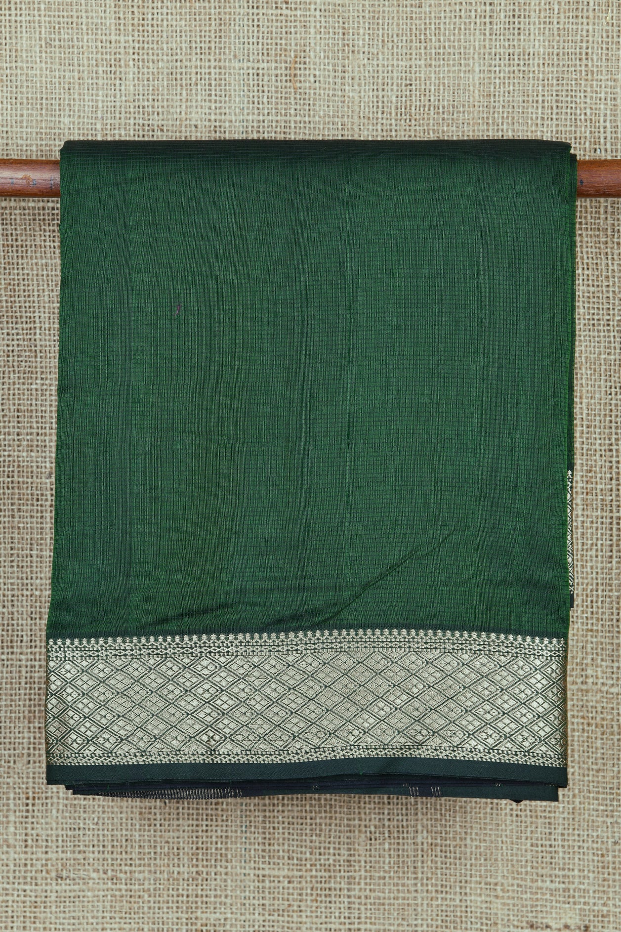  Diamond Border Design Dark Green Maheswari Silk Cotton Saree 