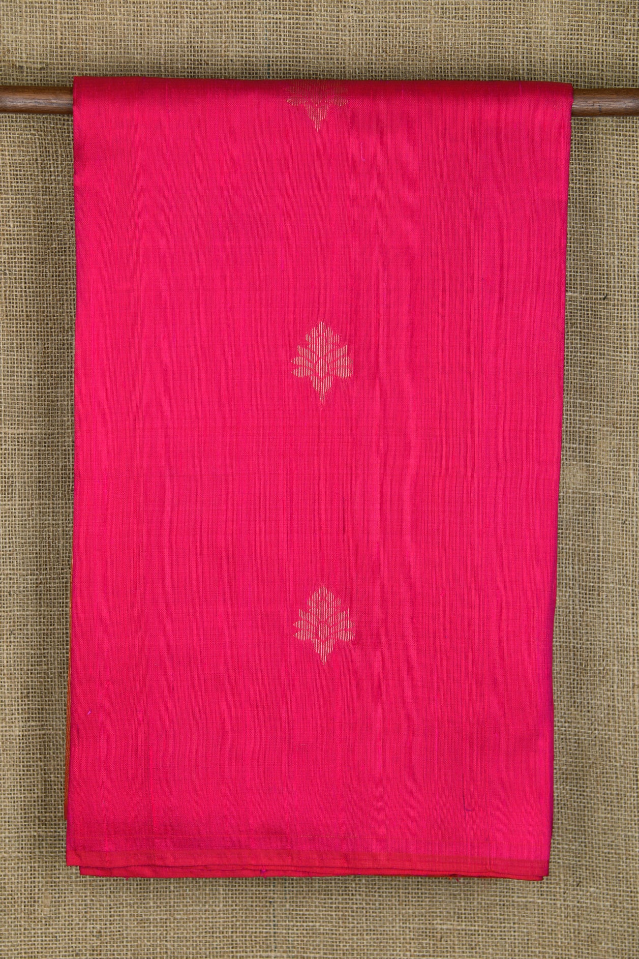  Floral Zari Butta Magenta Pink Jute Silk Saree 