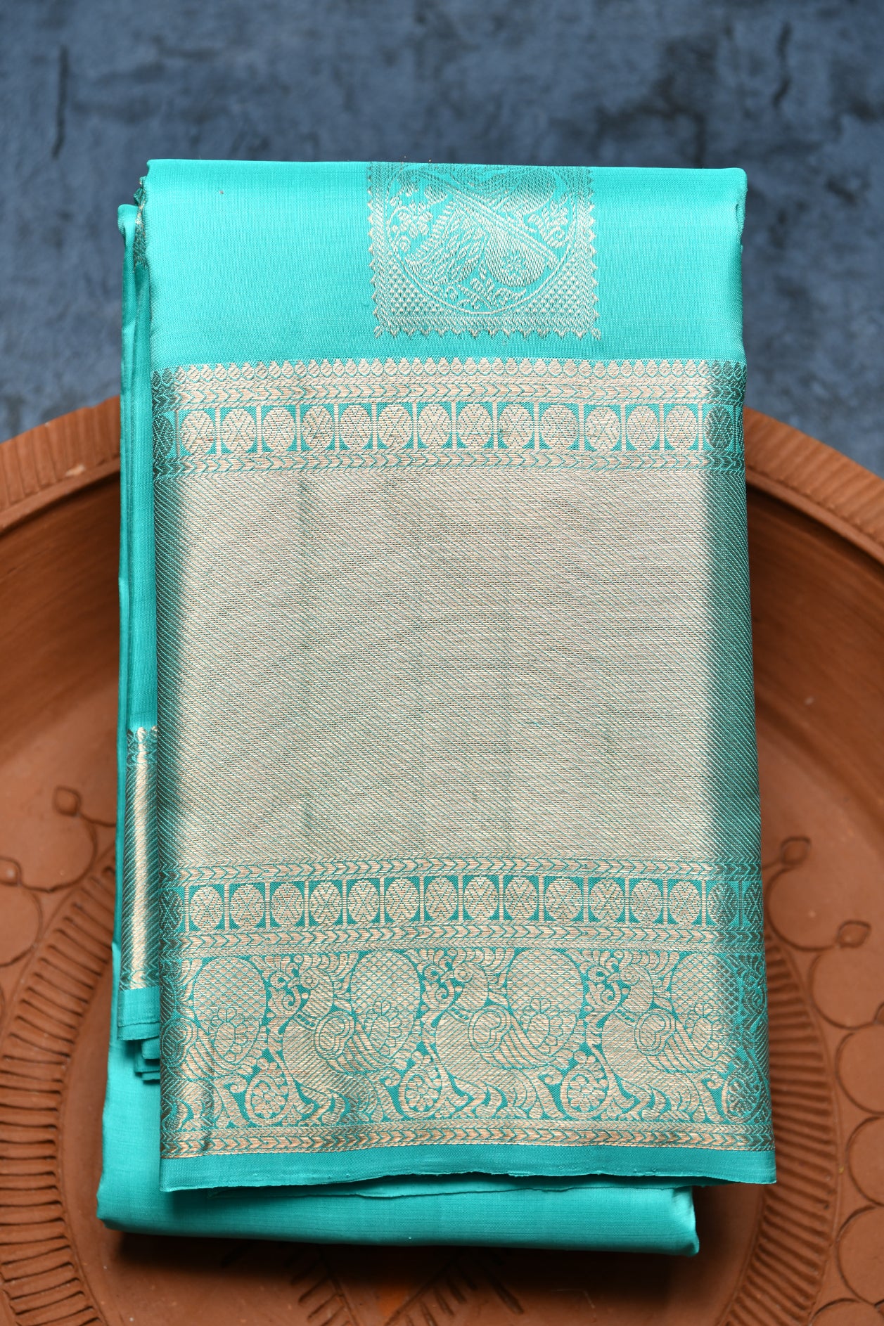  Musical Instrument With Peacock Butta Rudraksh Big Border Kanchipuram Silk Saree 