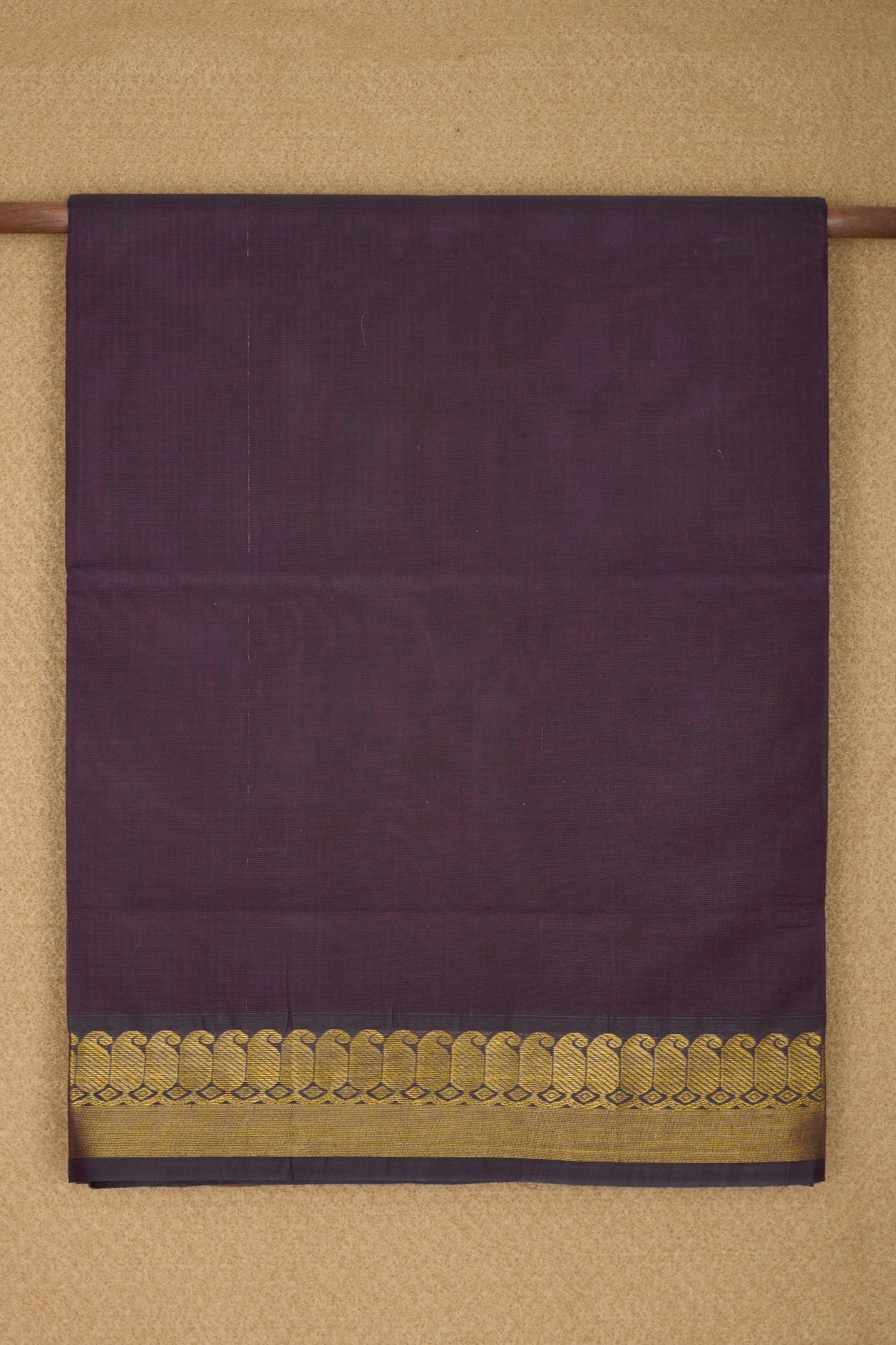  Paisley Border Burgundy Venkatagiri Cotton Saree 