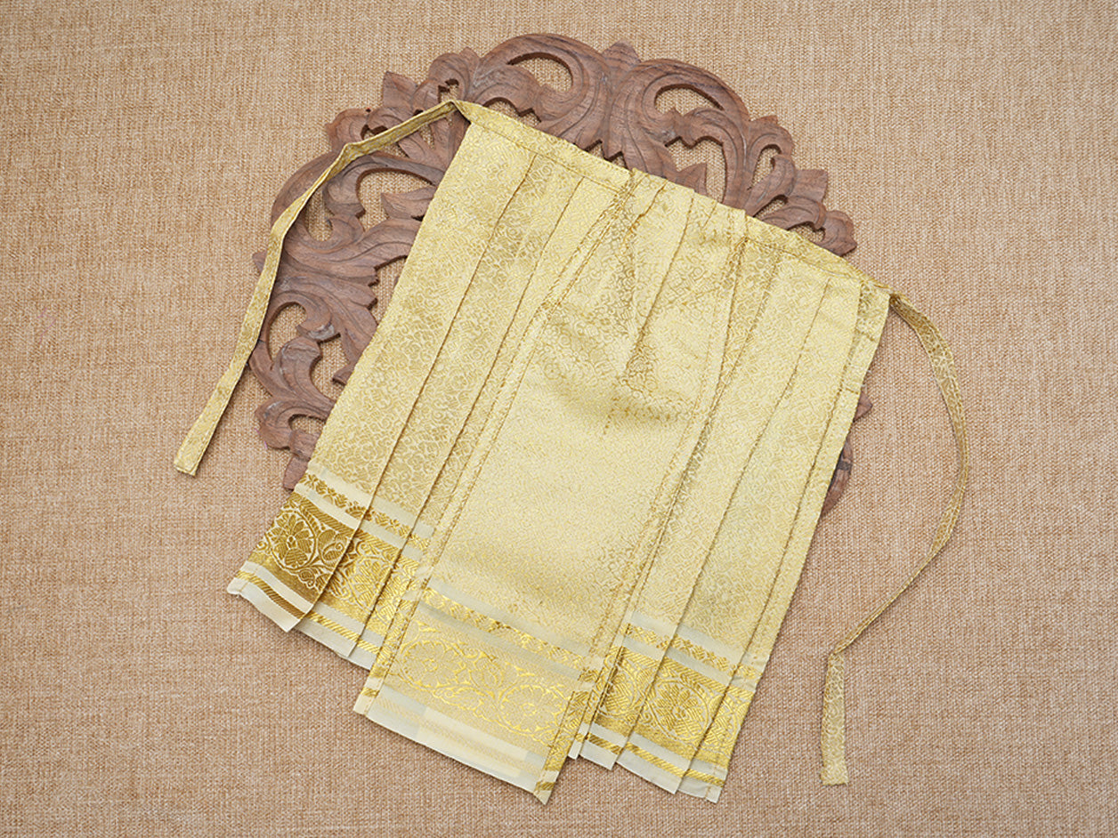  Jacquard Design Pale Yellow Semi Banaras Amman Pavadai Set 