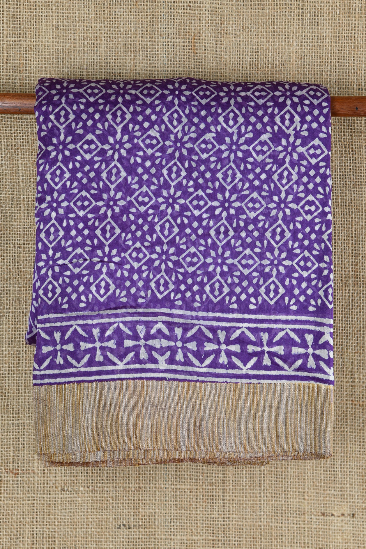  Floral Design Purple Chanderi Silk Saree 