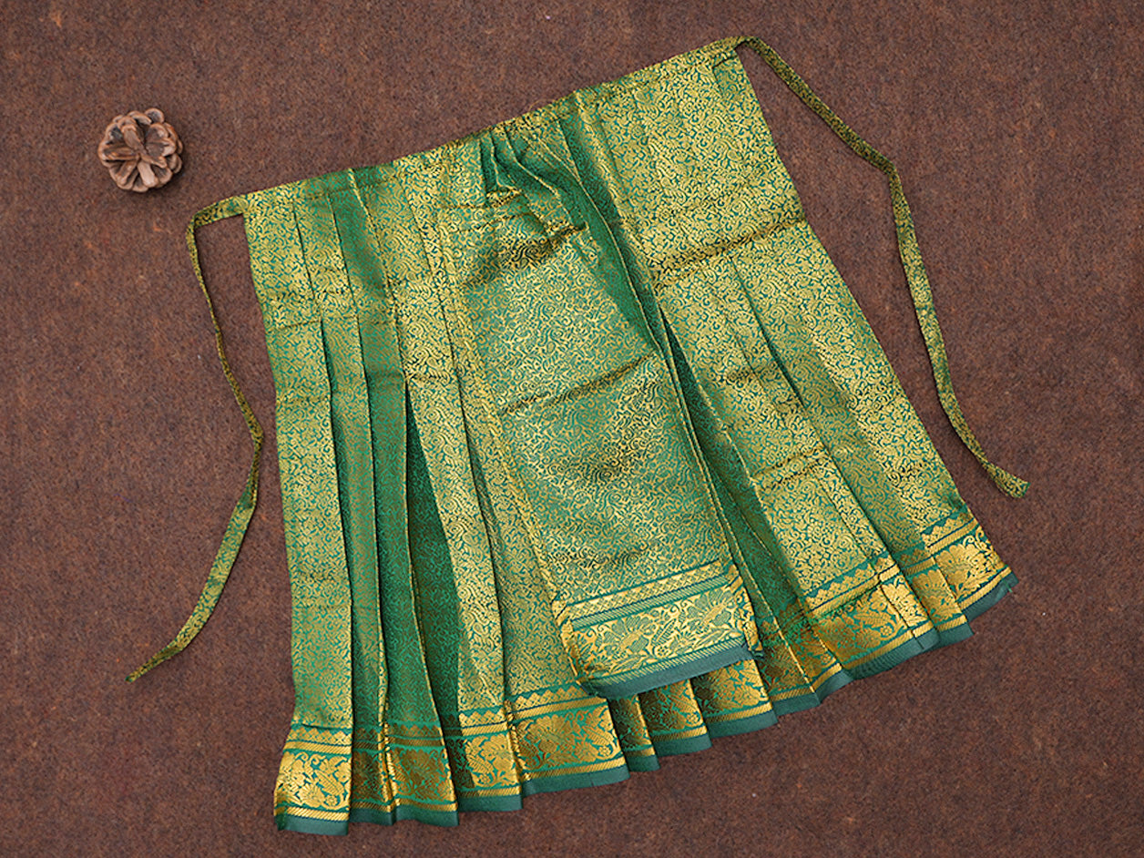  Jacquard Design Forest Green Semi Banaras Amman Pavadai Set 