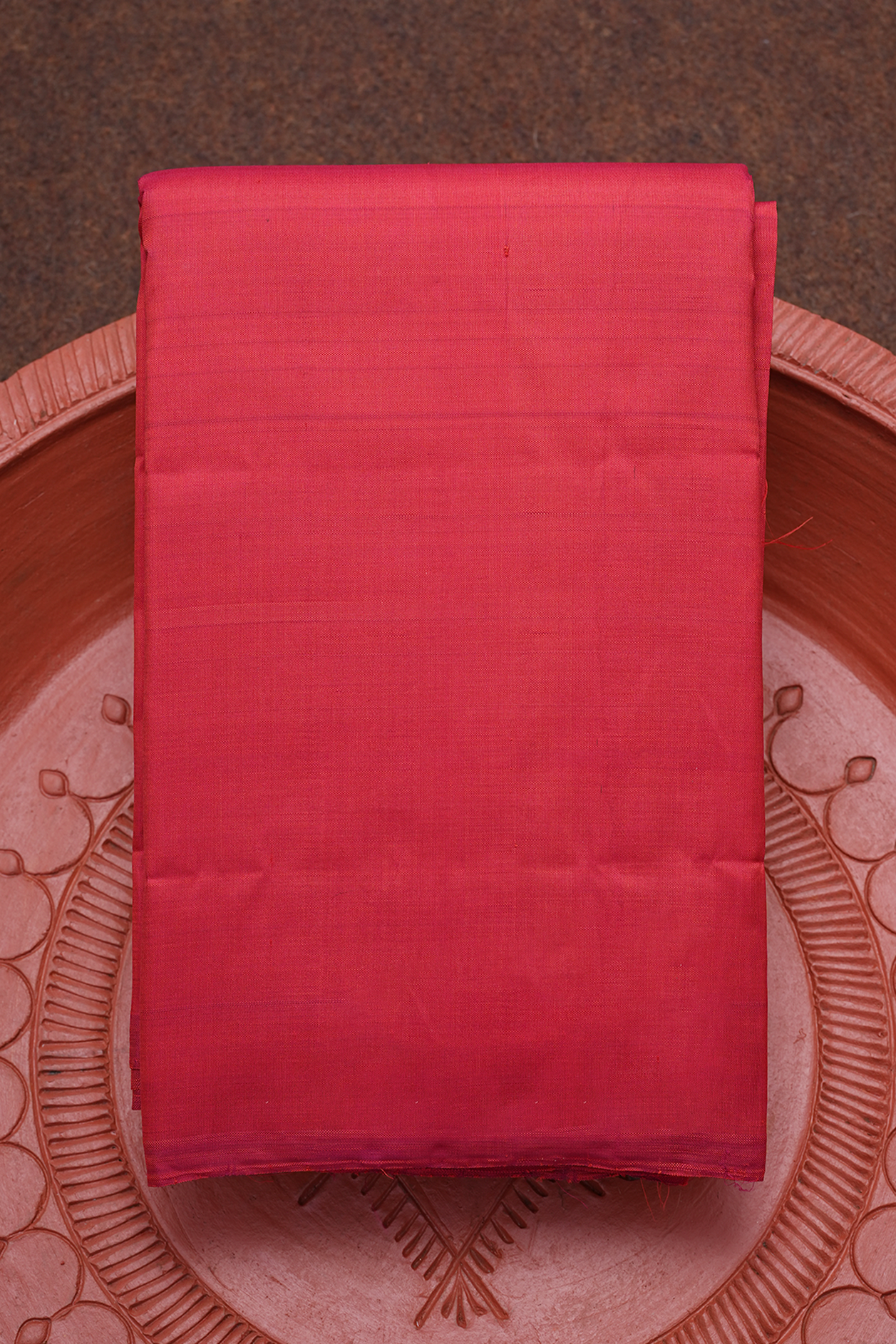  Light Weight Plain Chilli Red Kanchipuram Silk Saree 