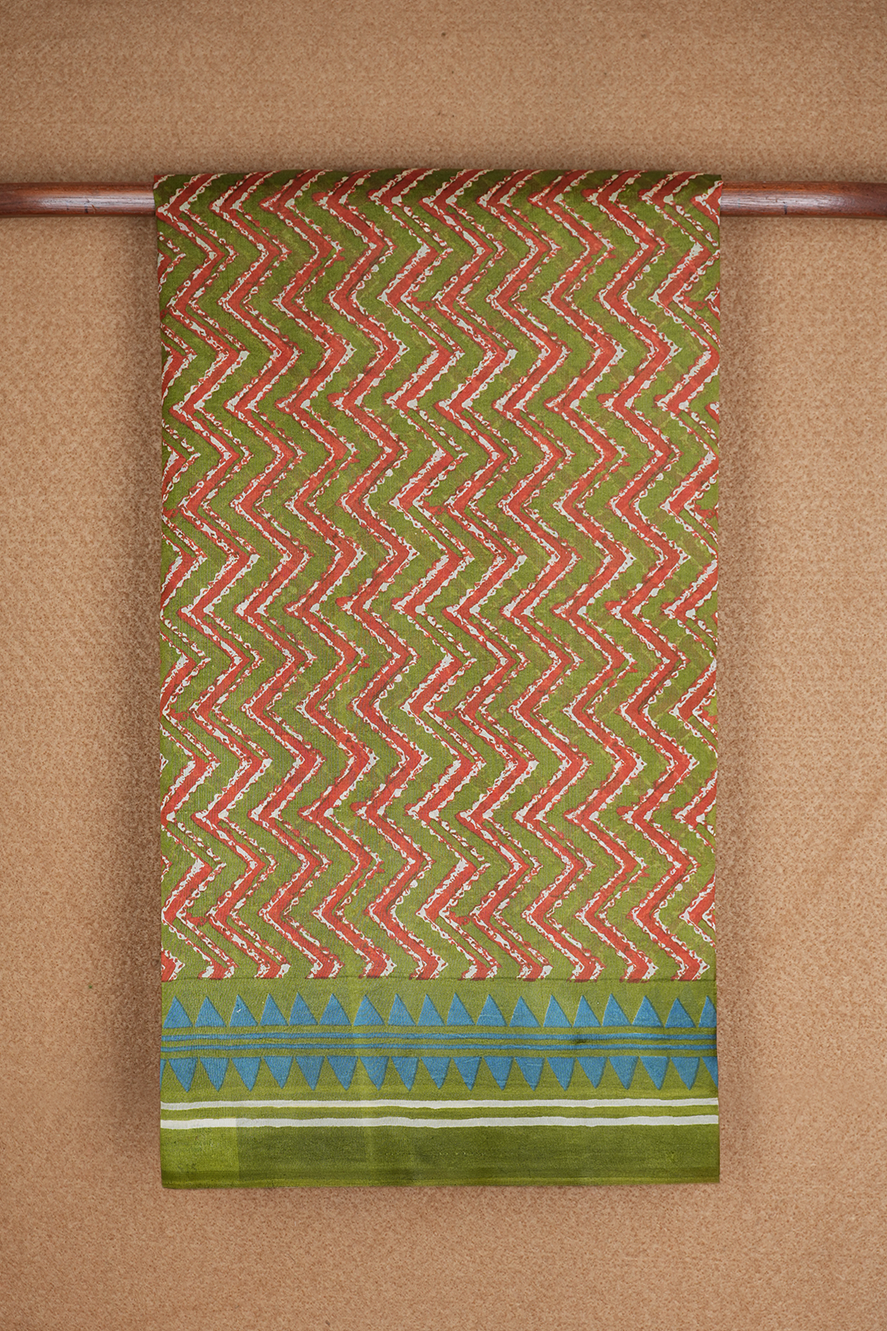  Chevron Design Multicolor Raw Silk Saree 