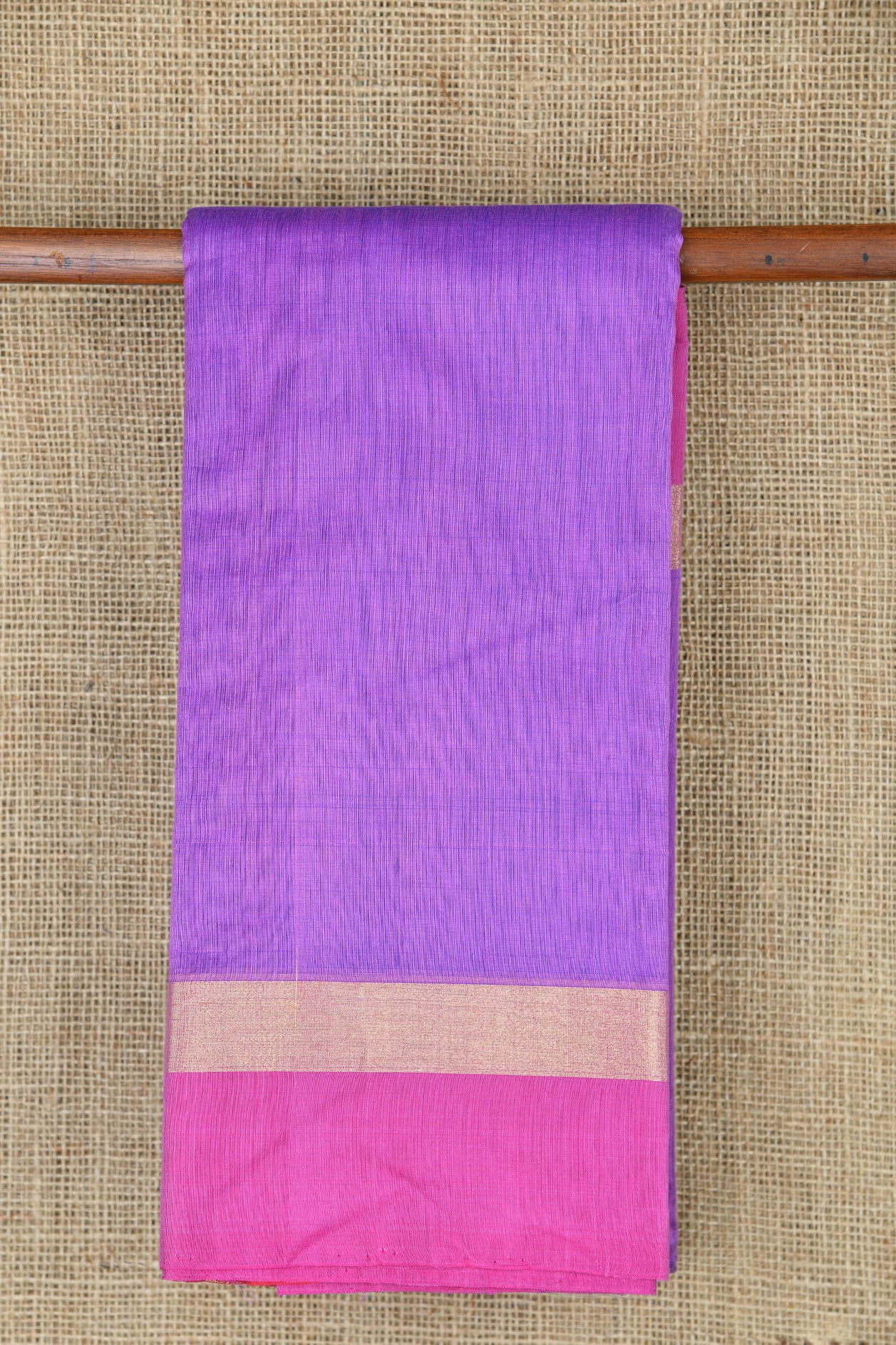  Contrast Border Lavender Kora Silk Cotton Saree 