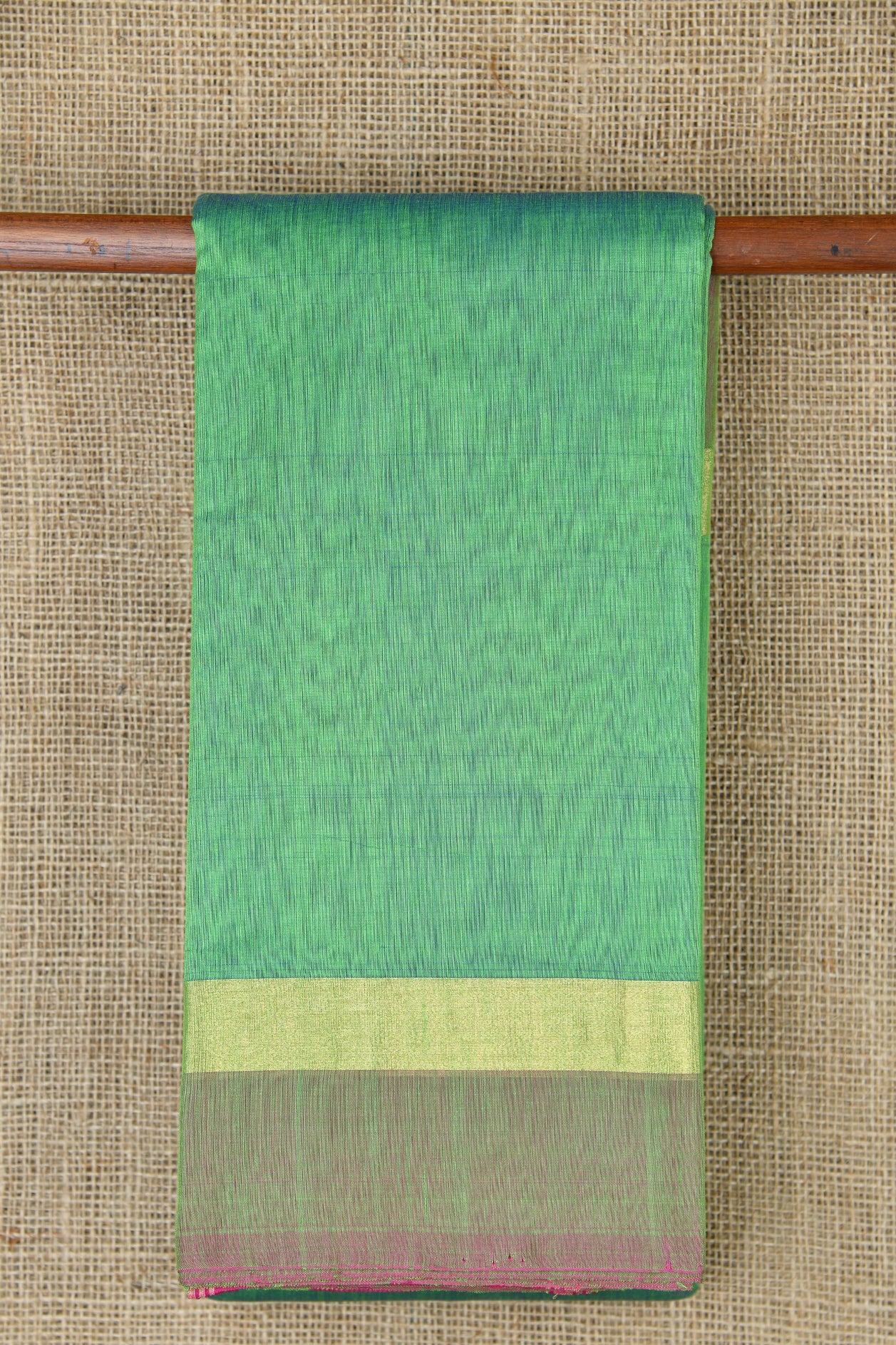  Contrast Border Turquoise Green Kora Silk Cotton Saree 