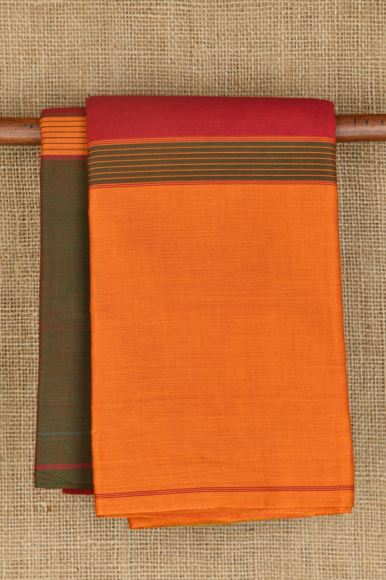  Plain Tricolor Kanchi Cotton Saree 