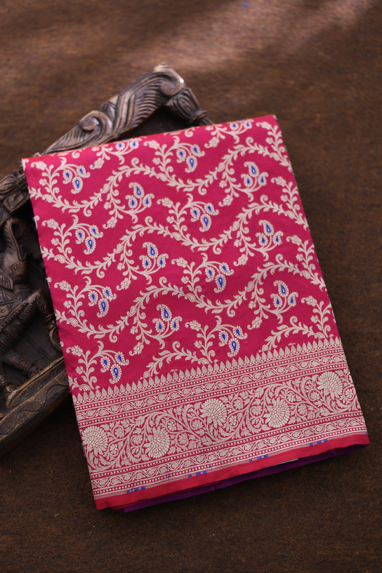  Meenakari Work Paisley Pink Banarasi Silk Saree 