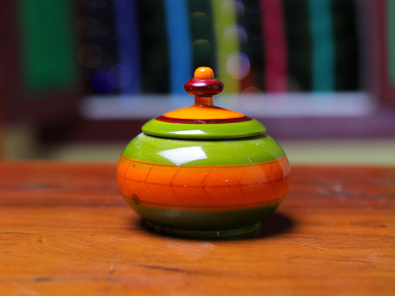  Pot Design Wooden Kumkum Container 