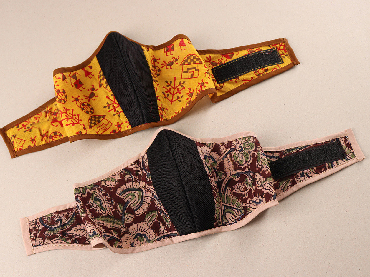  Non Surgical Masks With Strap In Ethnic Prints Set Of 2 