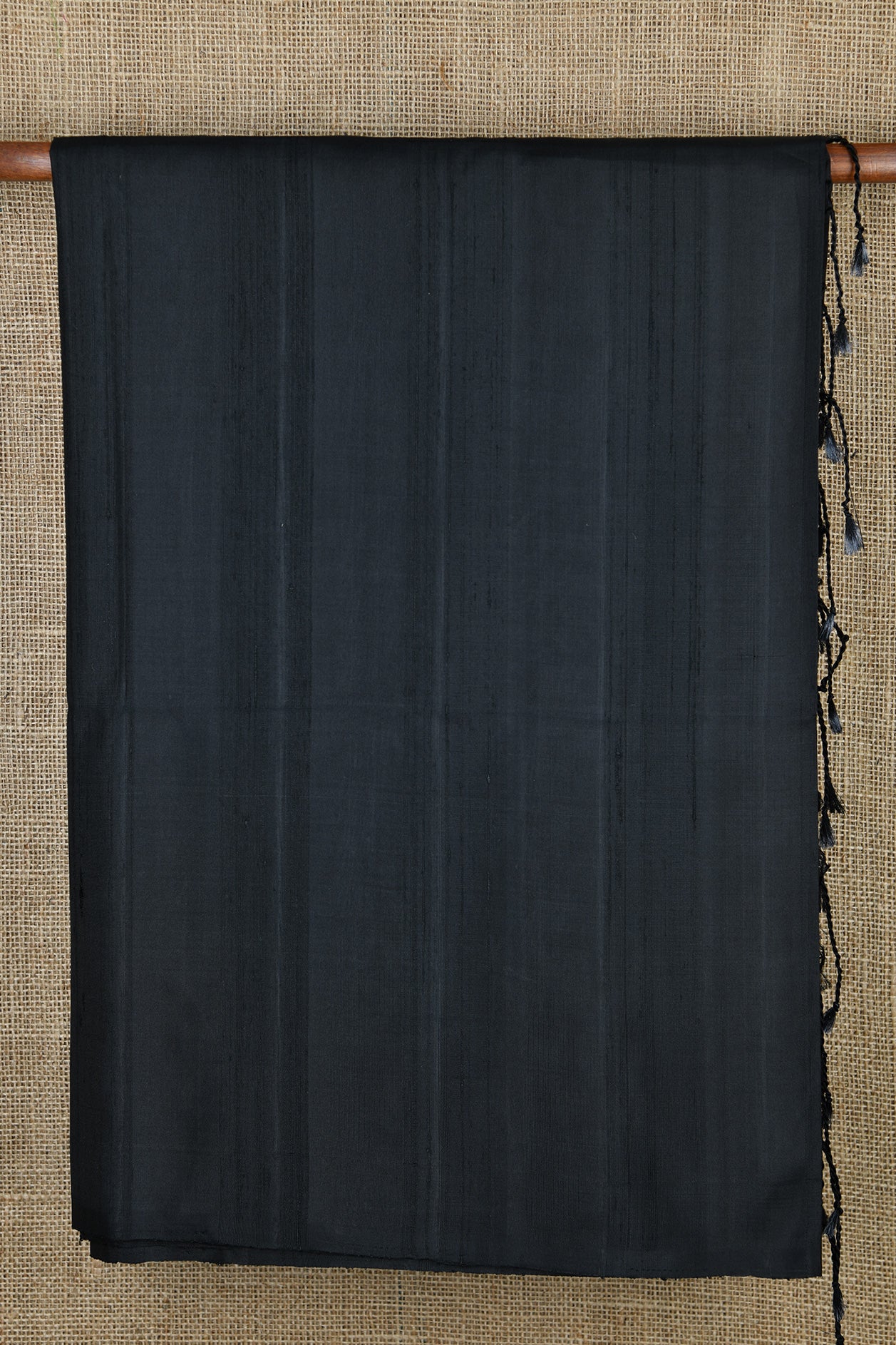  Black Plain Silk saree 