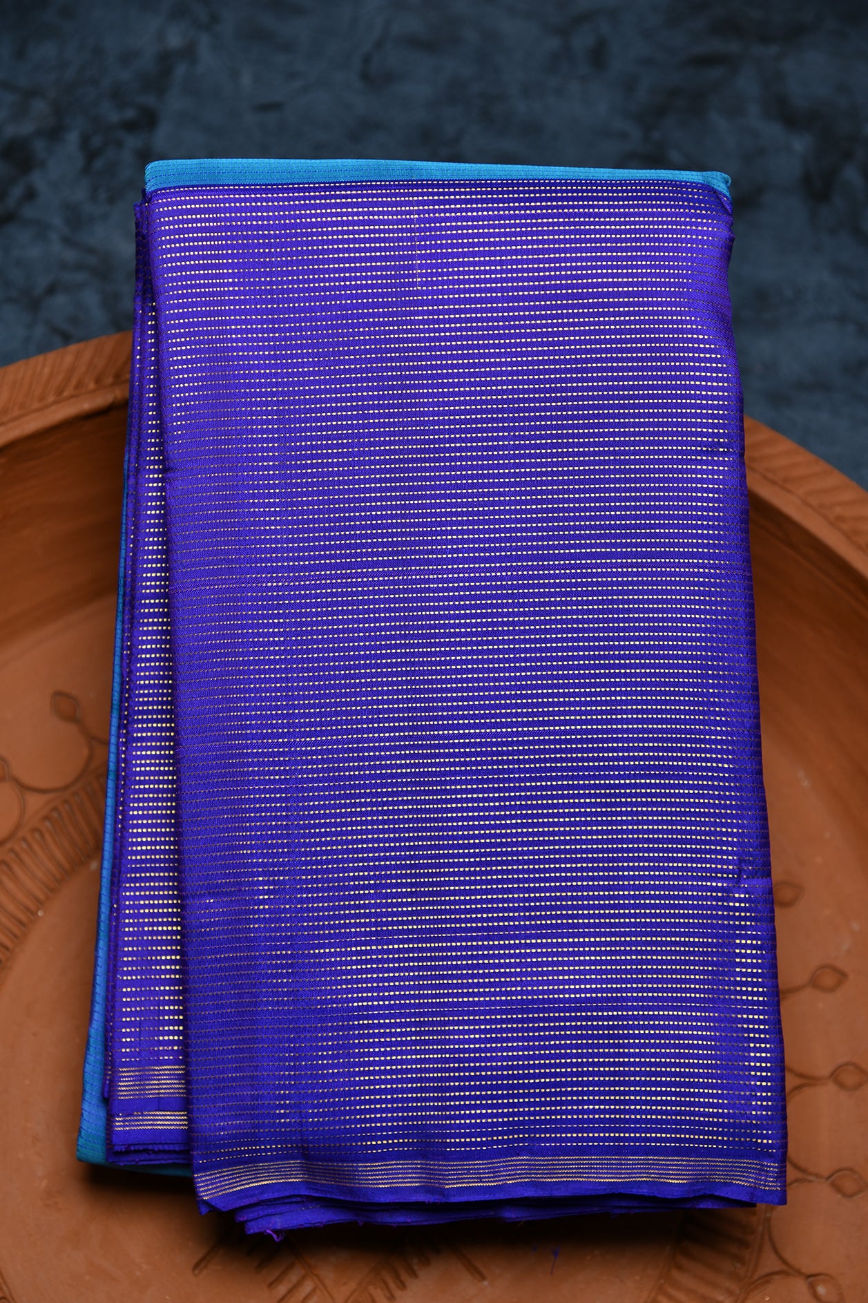  Big Border Sky Blue Kanchipuram Silk Saree 