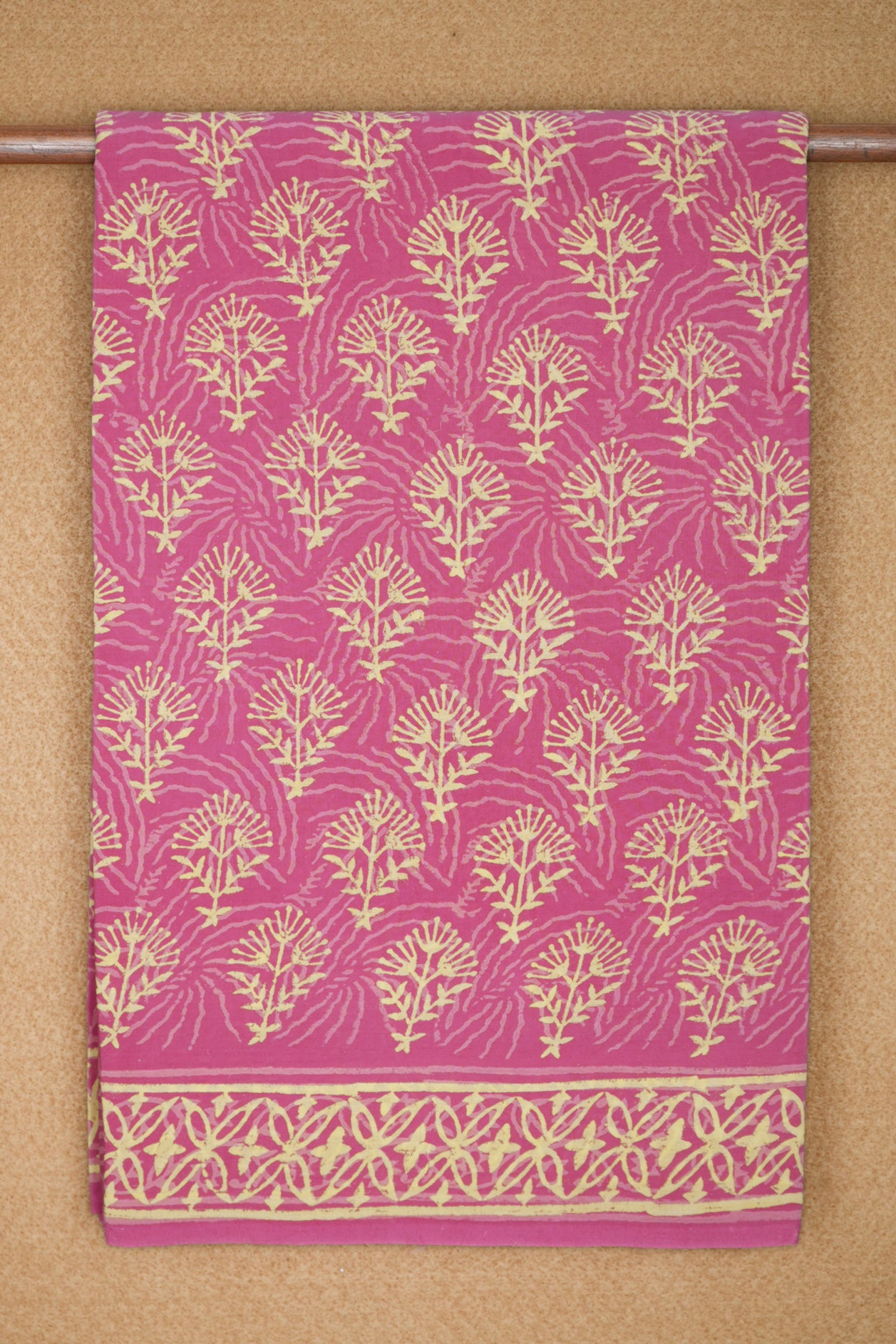  Floral Design Pink Jaipur Printed Cotton Saree 