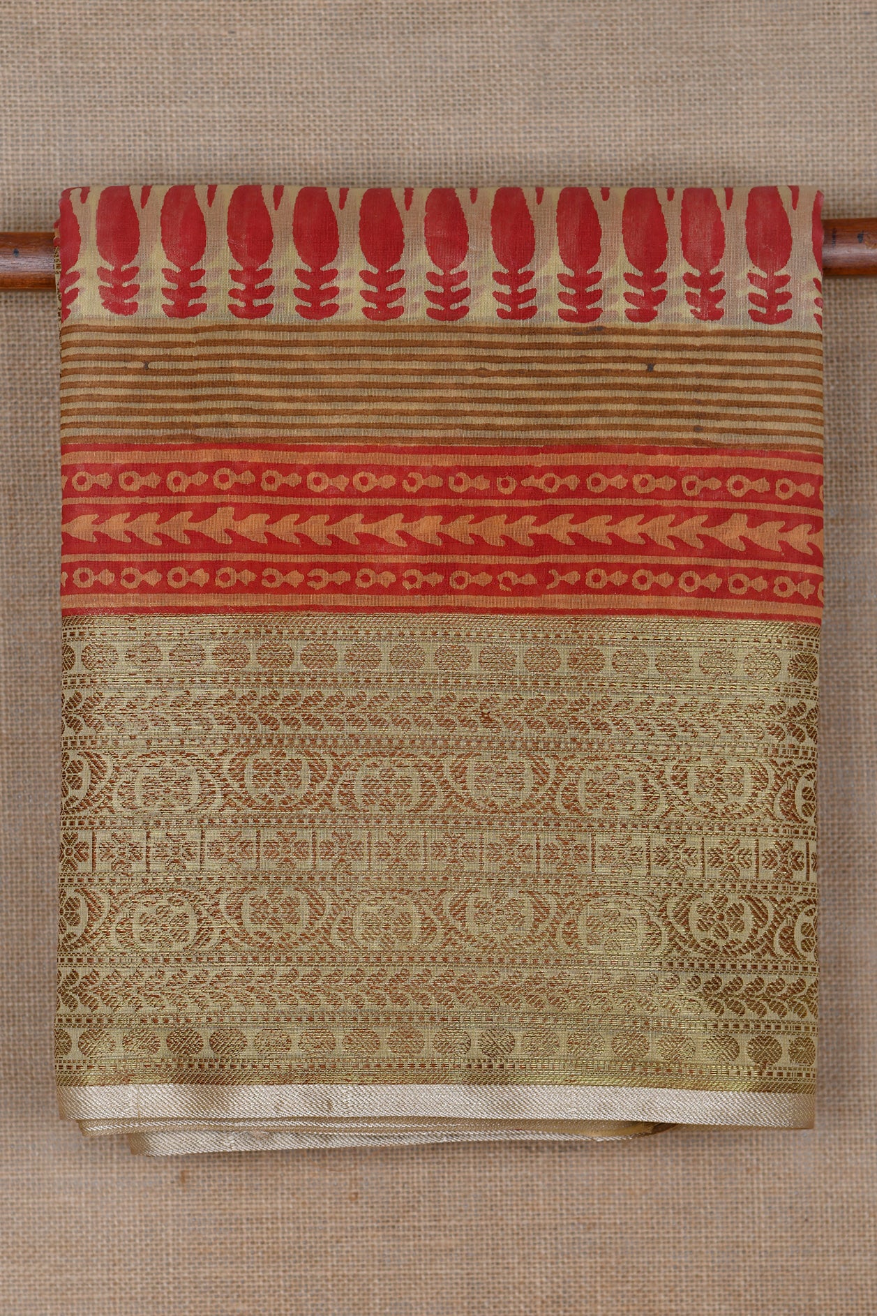  Allover Buttis With Traditional Border Chanderi Cotton Saree 