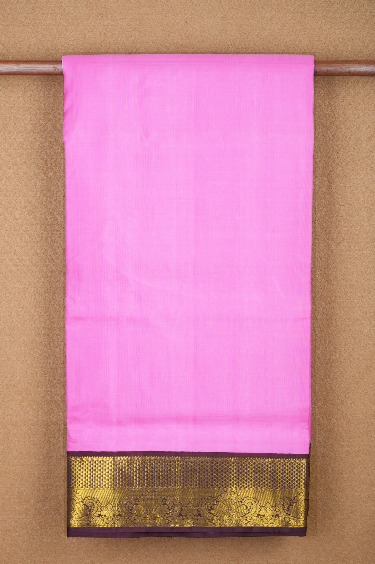  Arai Madam And Floral Zari Border Lotus Pink Nine Yards Silk Saree 