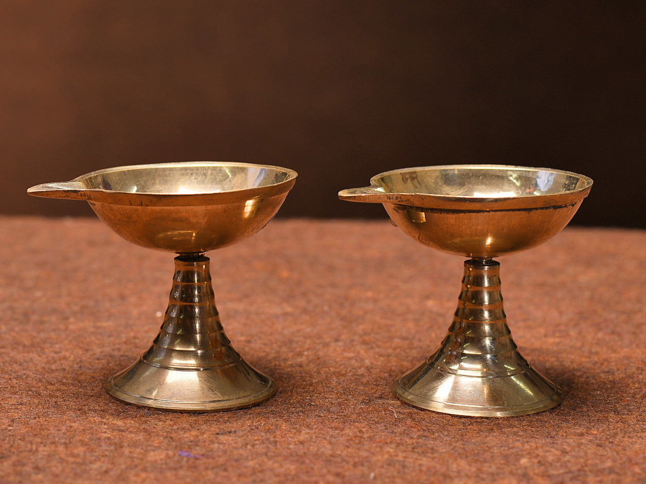  Brass Pooja Agal Vilakku Set 