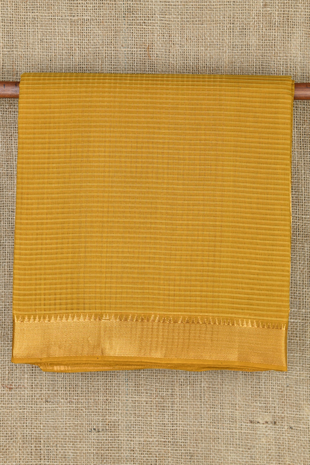  Temple Border Checked Design Mustard Mangalagiri Cotton Saree 