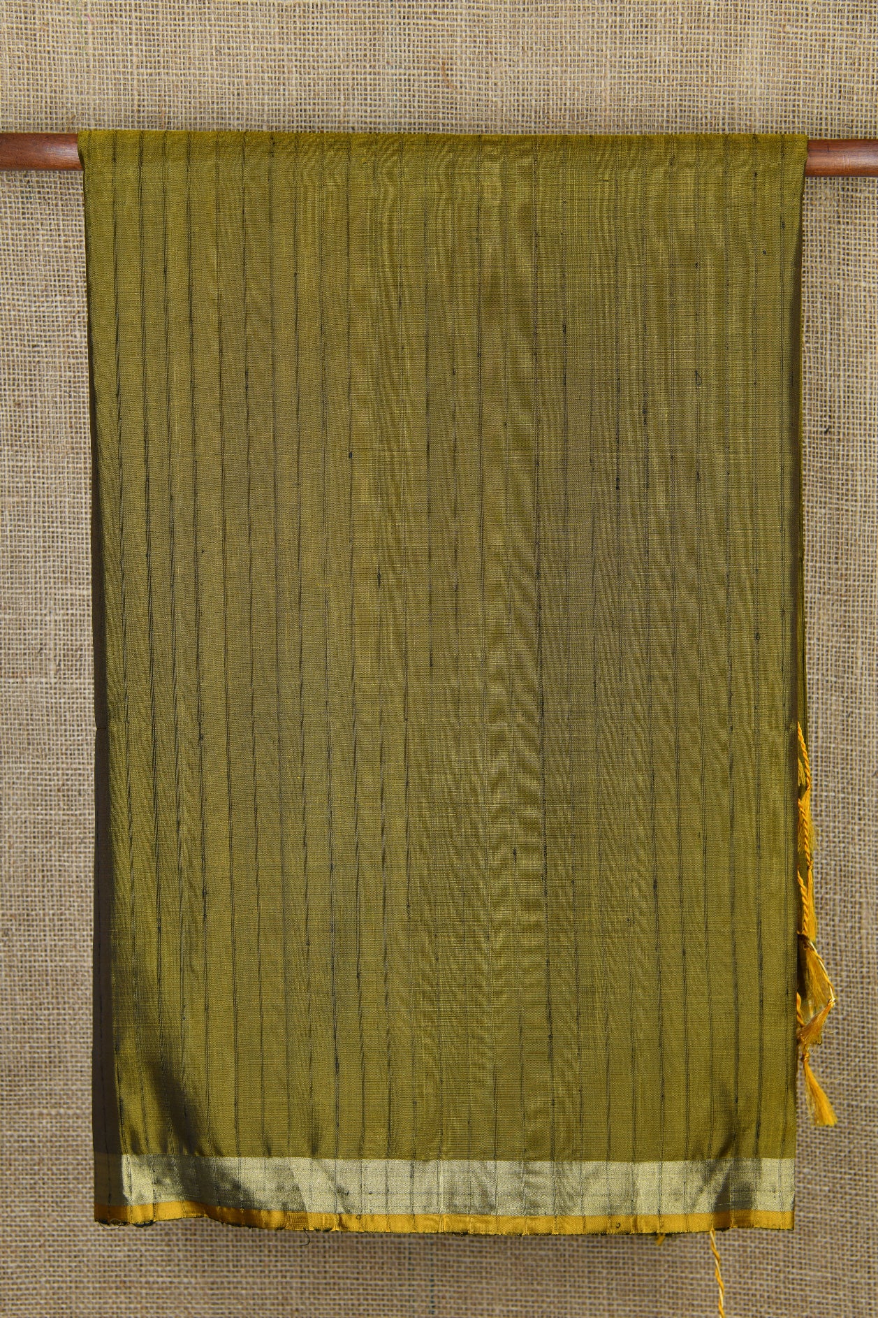  Olive Green Plain Silk Saree 