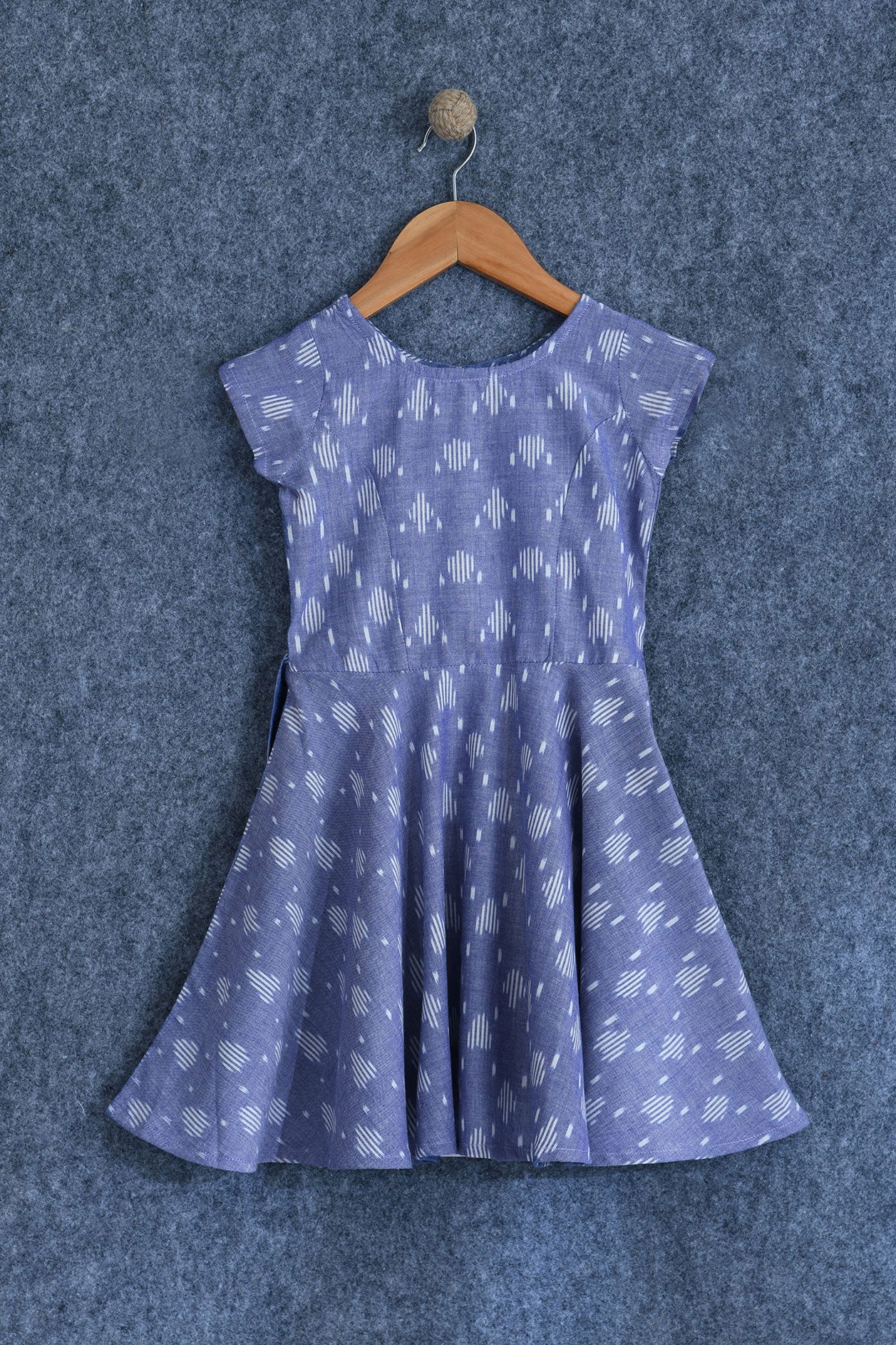  Lavender Ikat Cotton Frock 