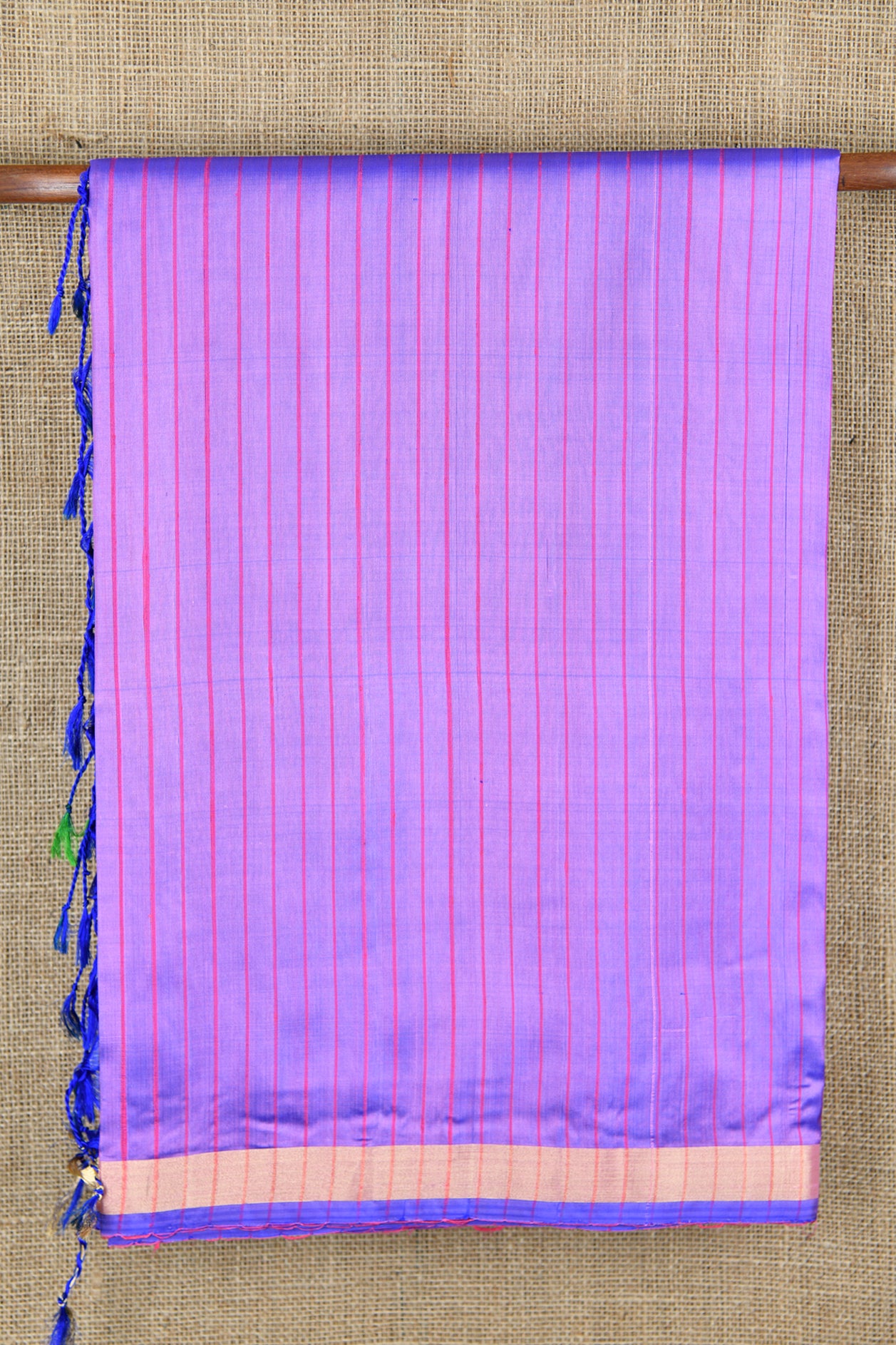  Thread Work Lines Lavendar Plain Silk Saree 