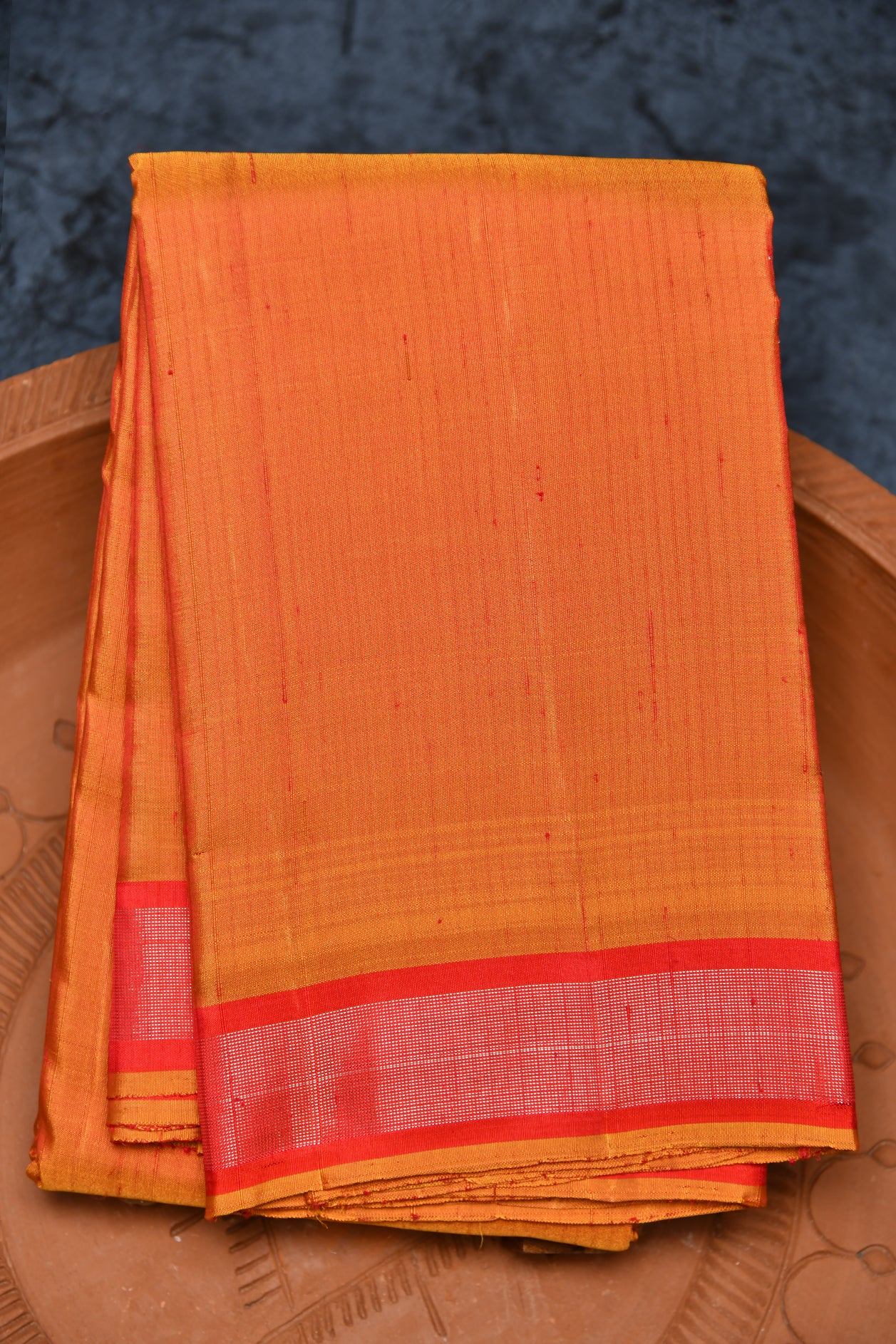  Contrast Silver Zari Border In Plain Golden Yellow Kanchipuram Silk Saree 