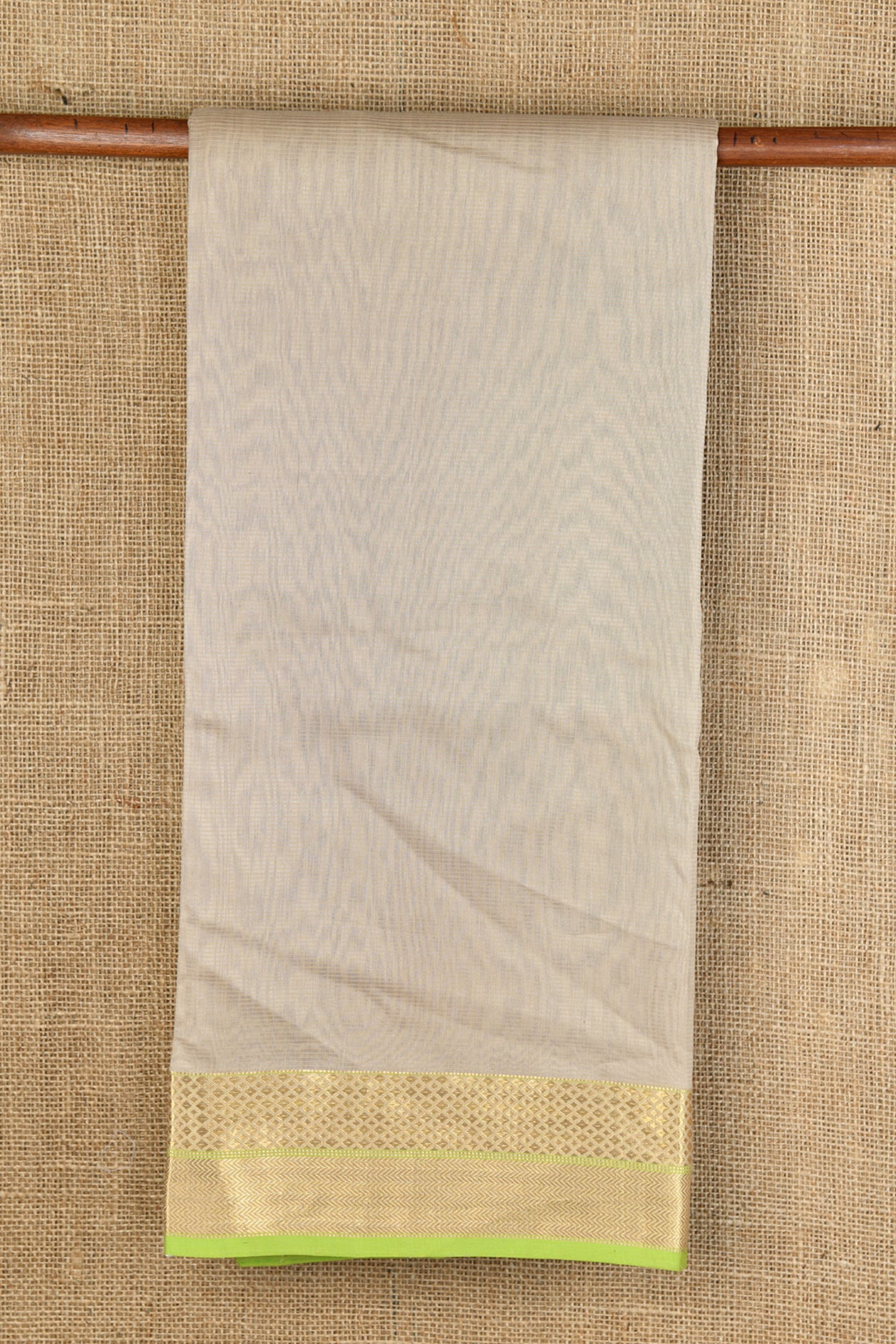  Diamond Border Light Beige Maheswari Silk Cotton Saree 