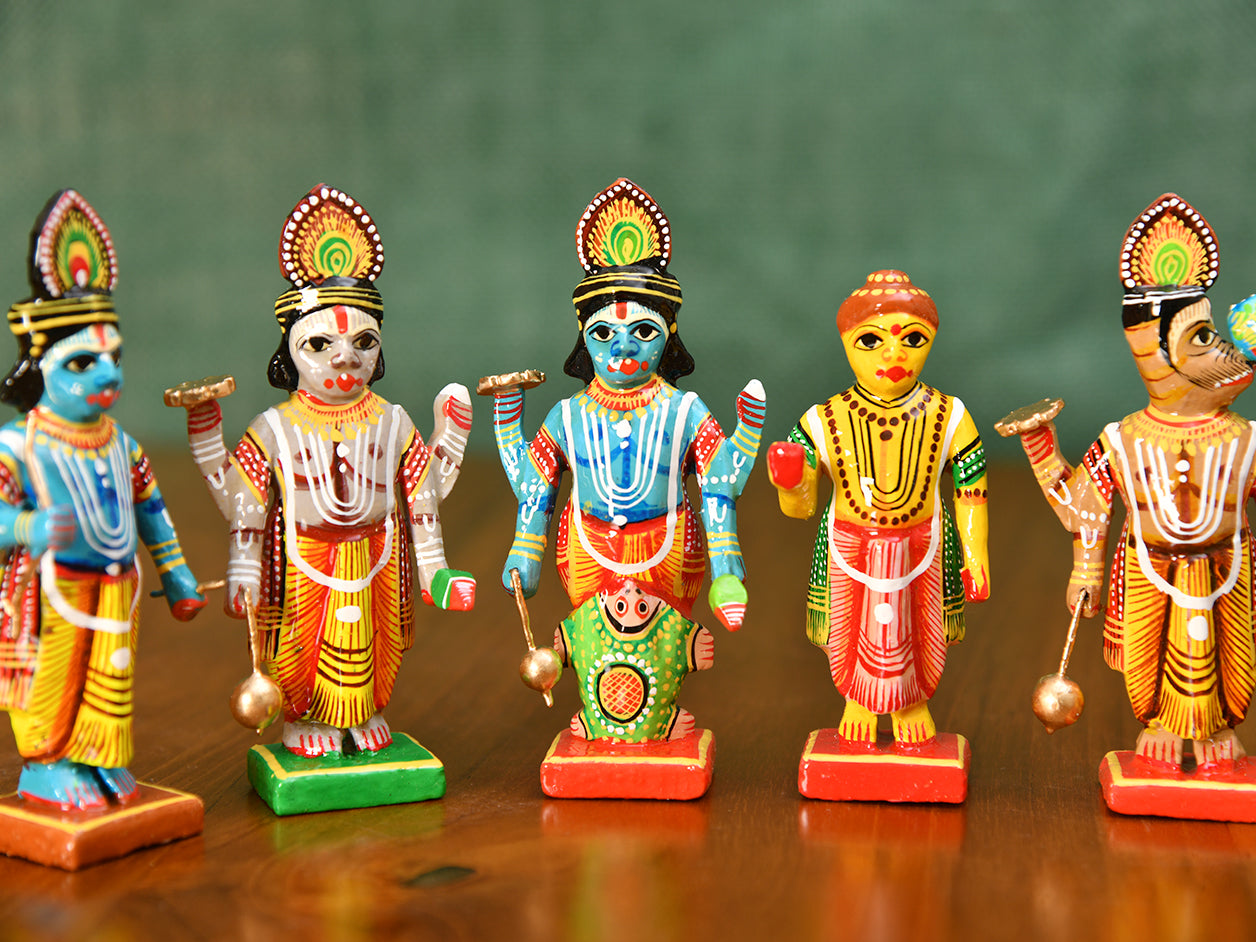 Kondapalli Handmade Wooden Dasavatharam Doll Set – Sundari Silks