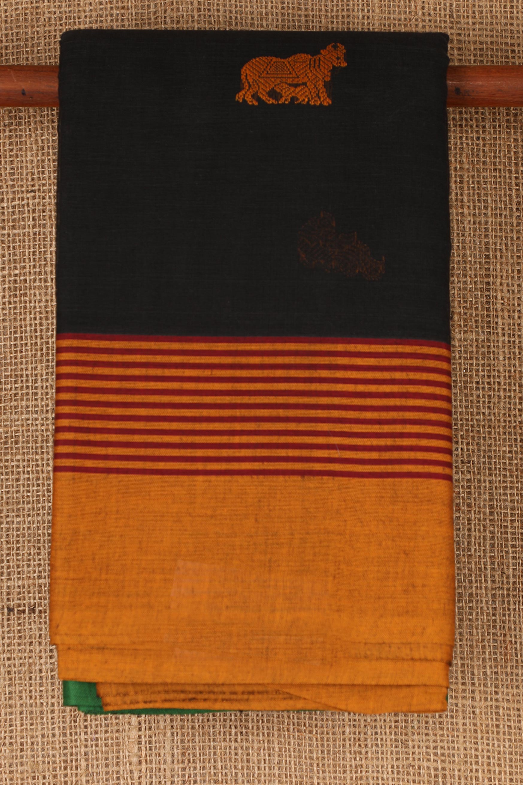  Big Border Black Kanchi Cotton Saree 