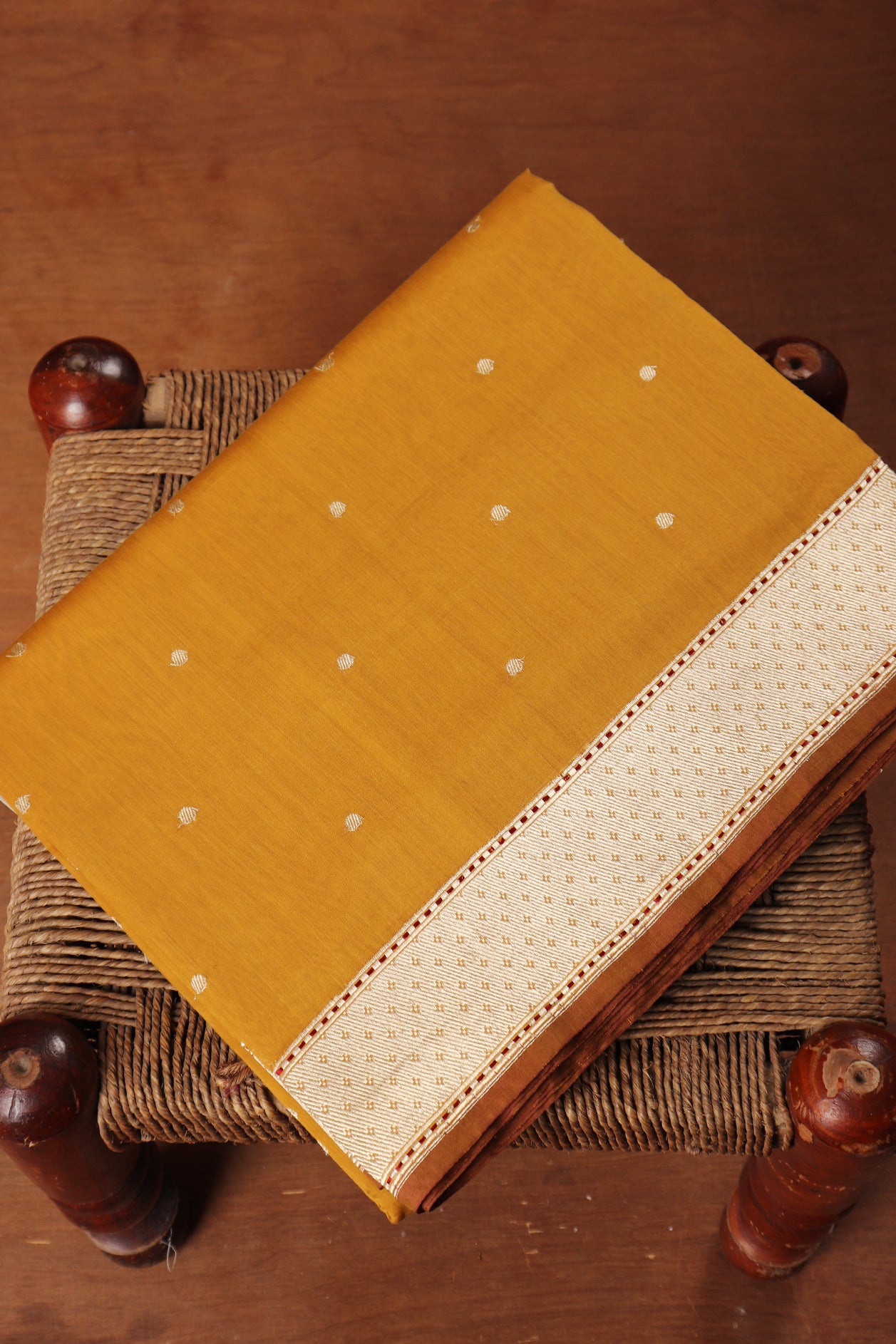  Big Border With Mustard Banaras Silk Saree 