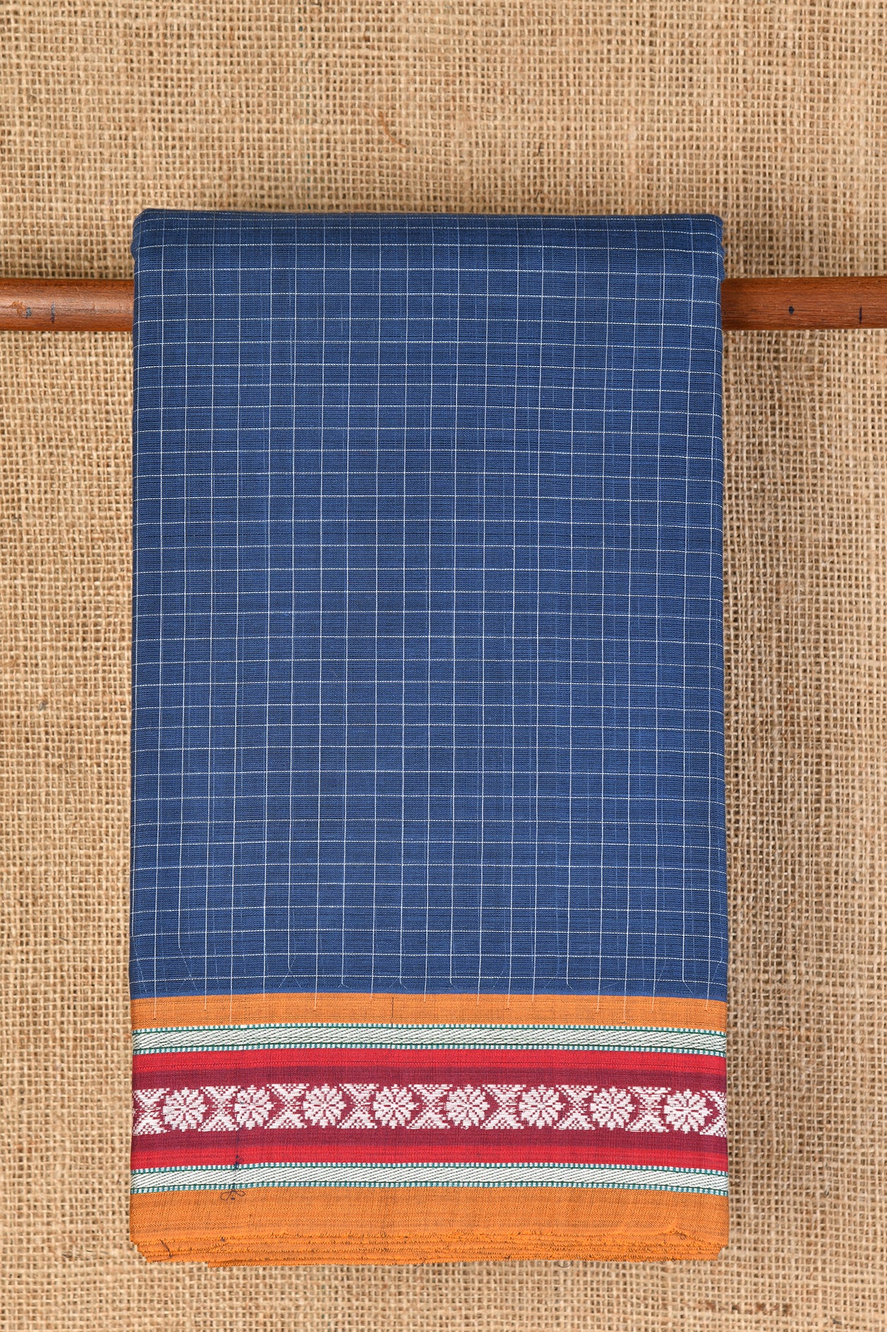  Blue Semi Gadwal Cotton Saree 