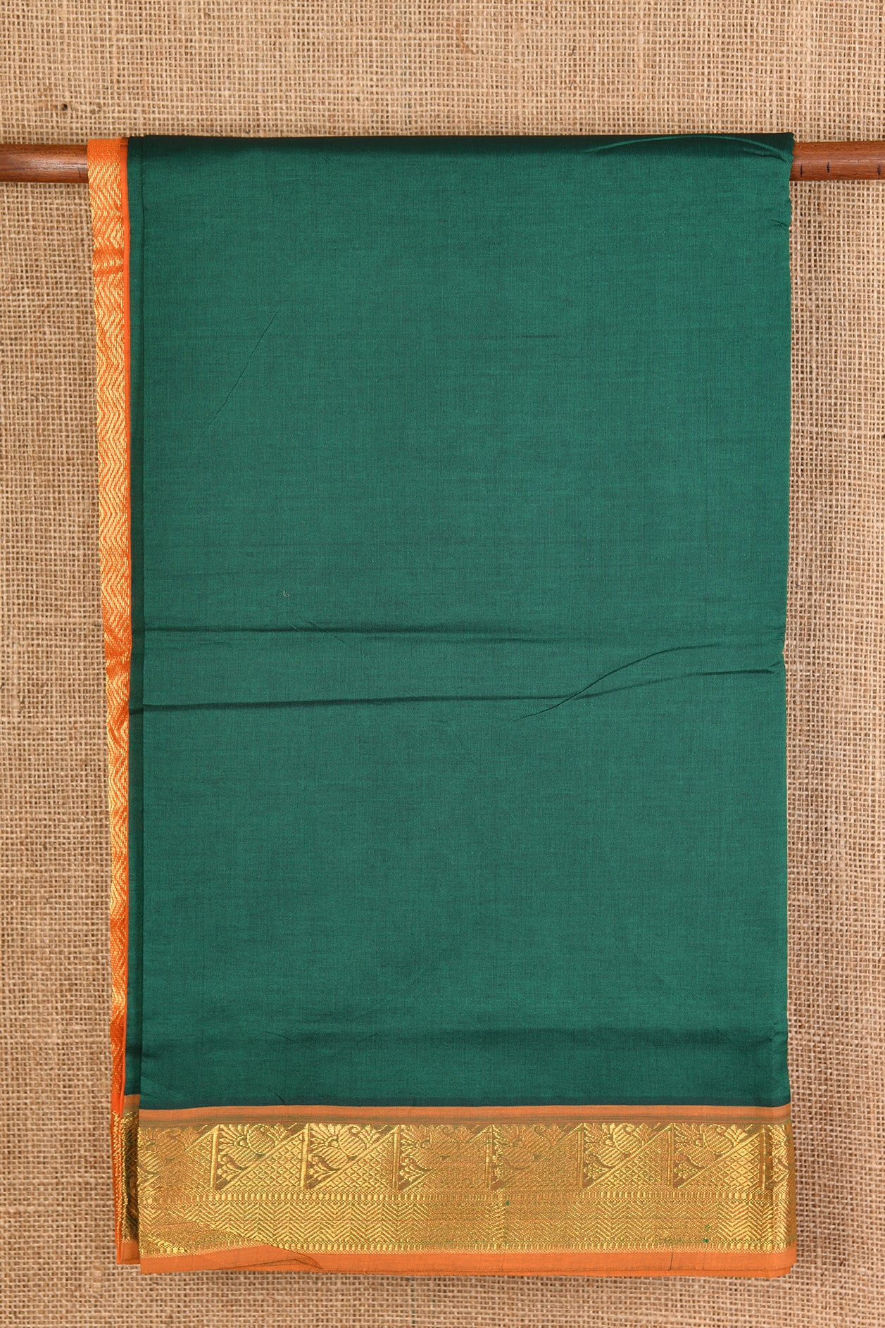  Bottle Green Poly Cotton Saree 