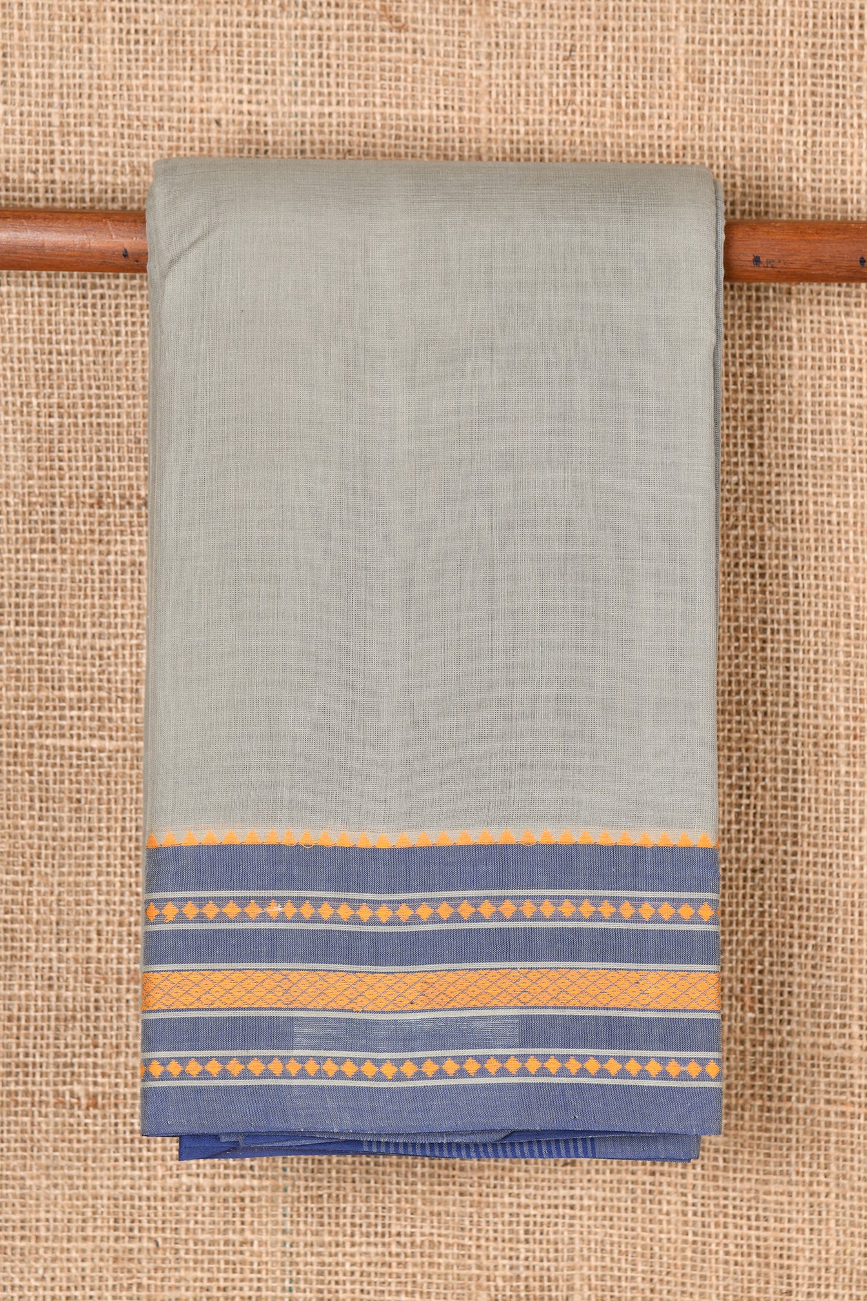  Contrast Border Grey Kanchi Cotton Saree 