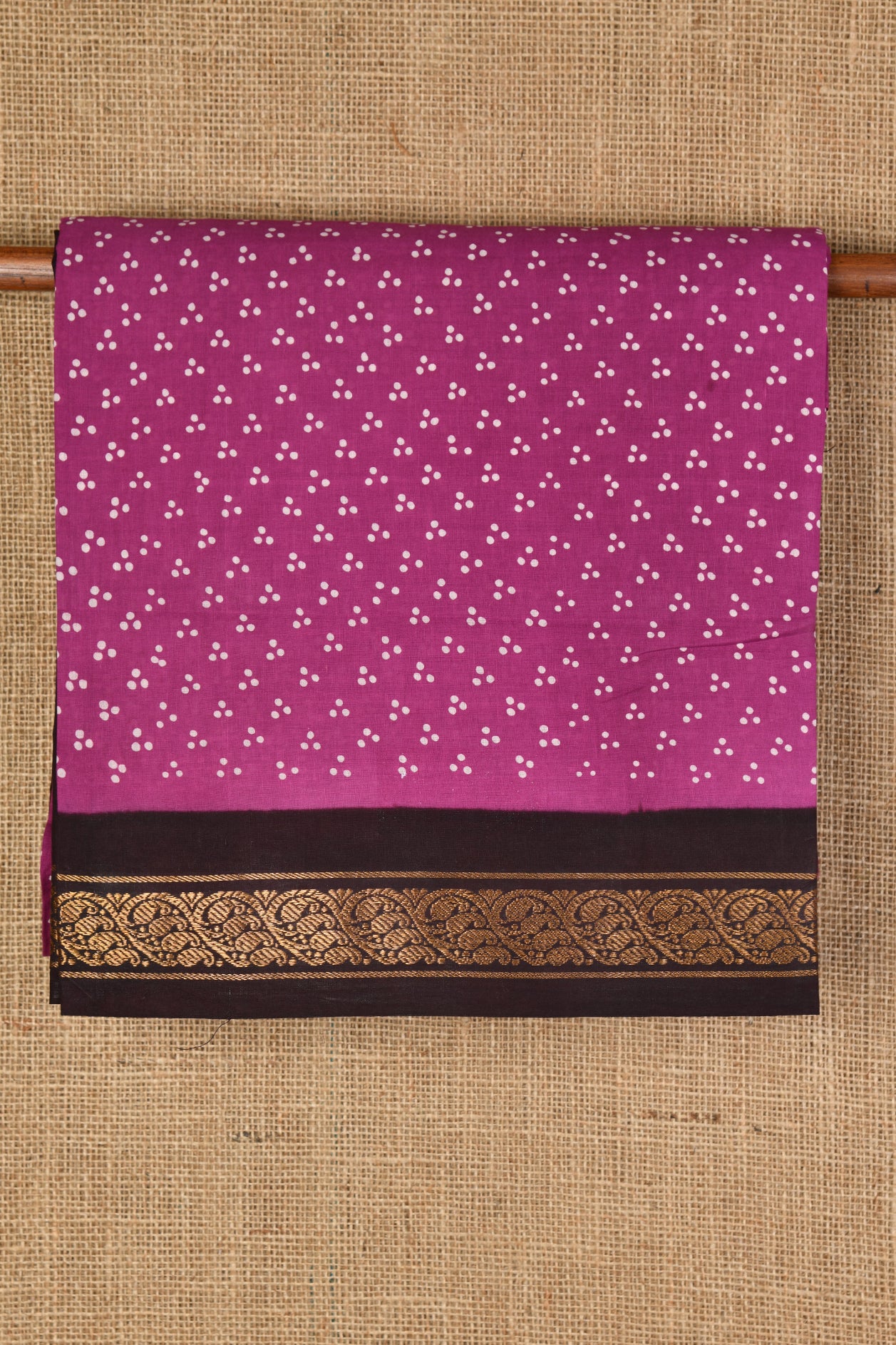  Contrast Border Dark Violet Sungudi Cotton Saree 