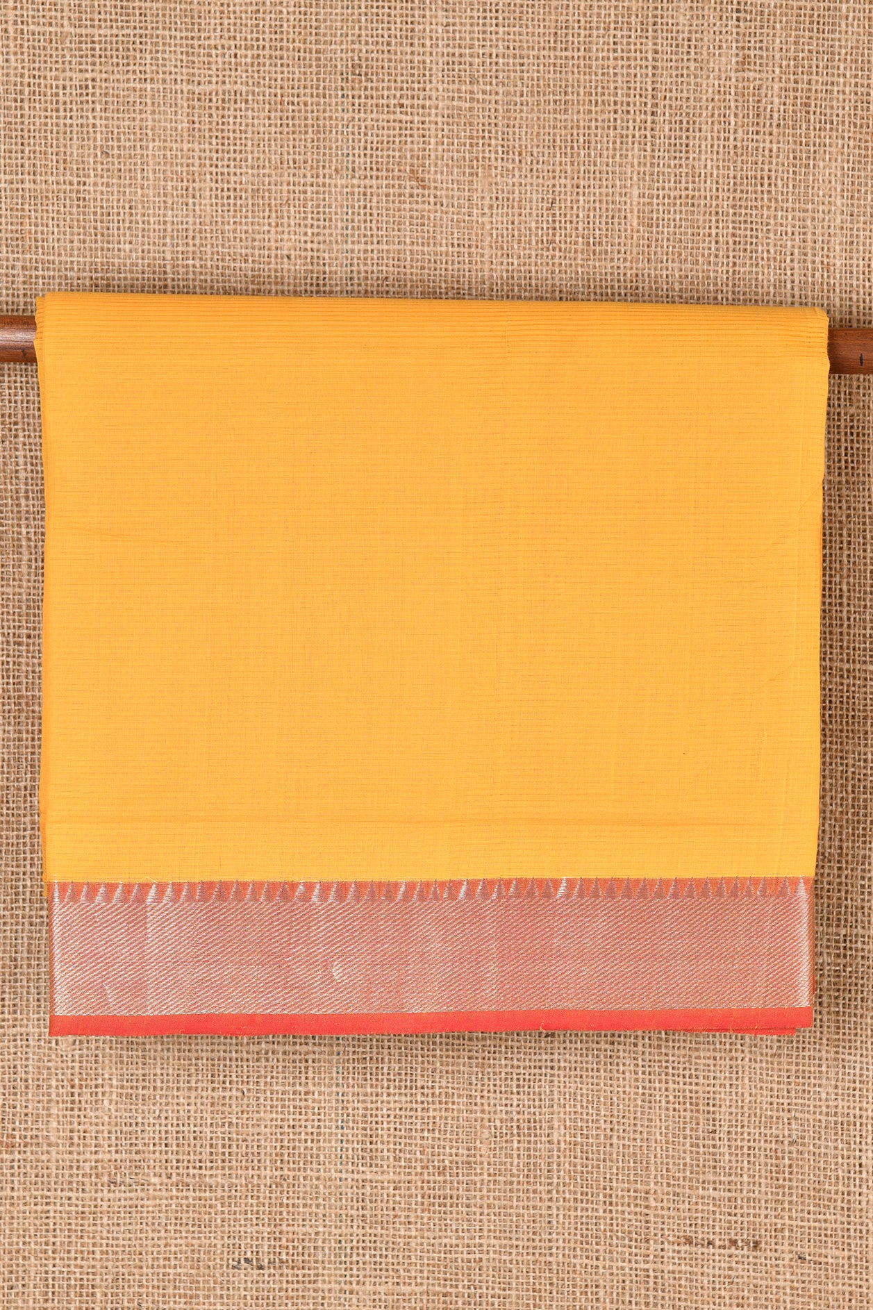  Contrast Border Mango Yellow Mangalagiri Cotton Saree 