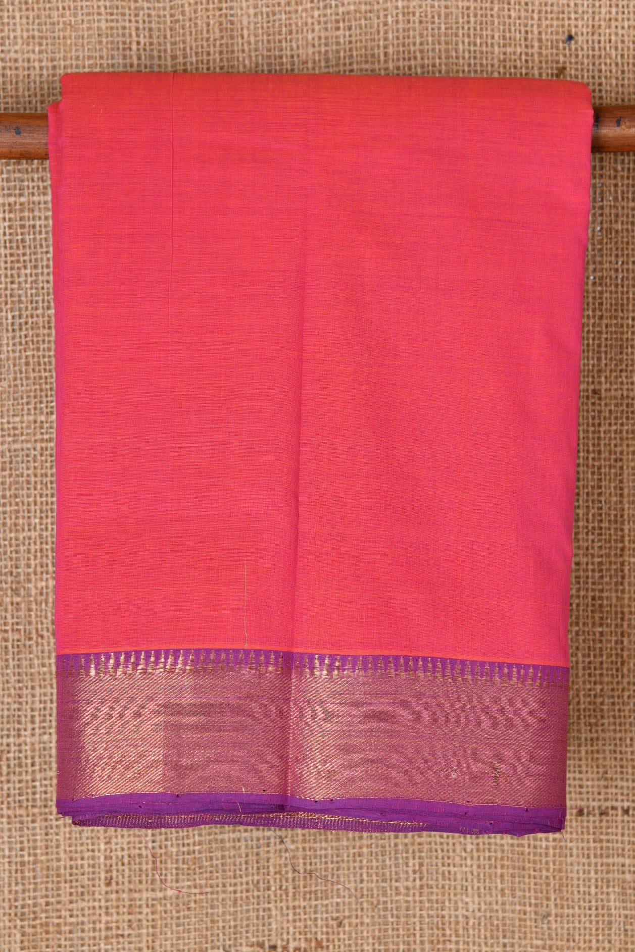  Contrast Border Pink Mangalagiri Cotton Saree 