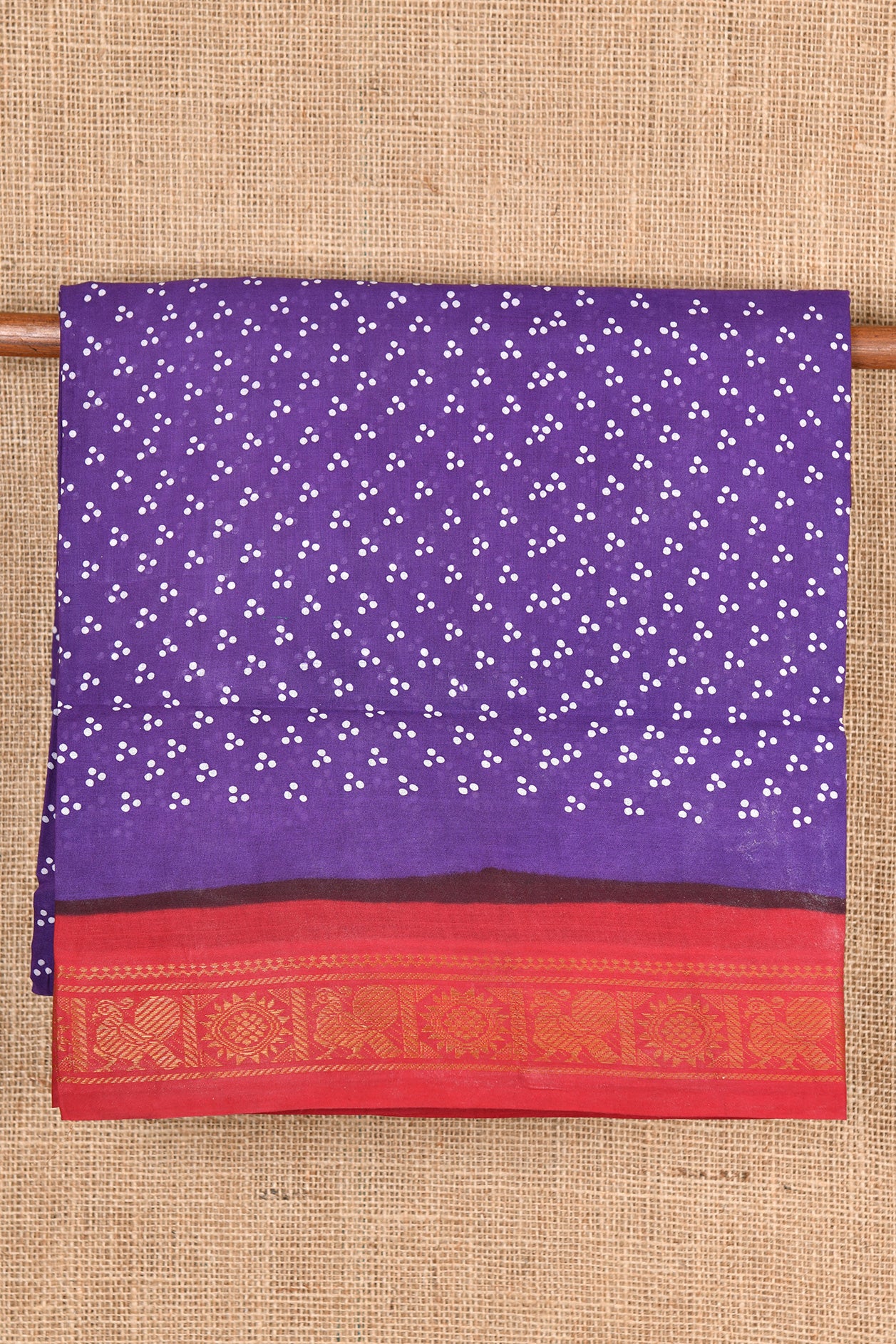  Dark Violet Sungudi Cotton Saree 