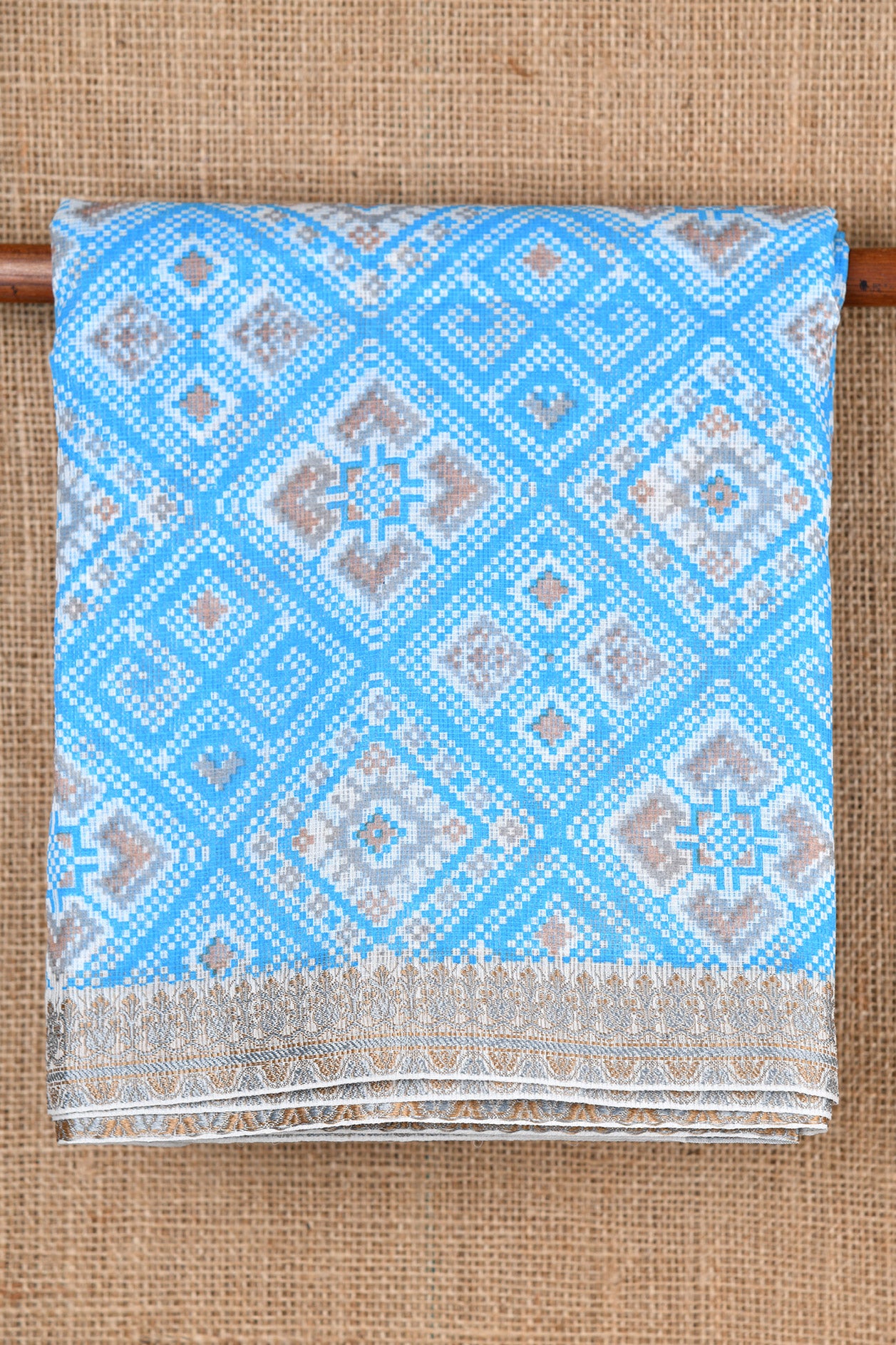  Pixel Design Blue Kota Cotton Saree 