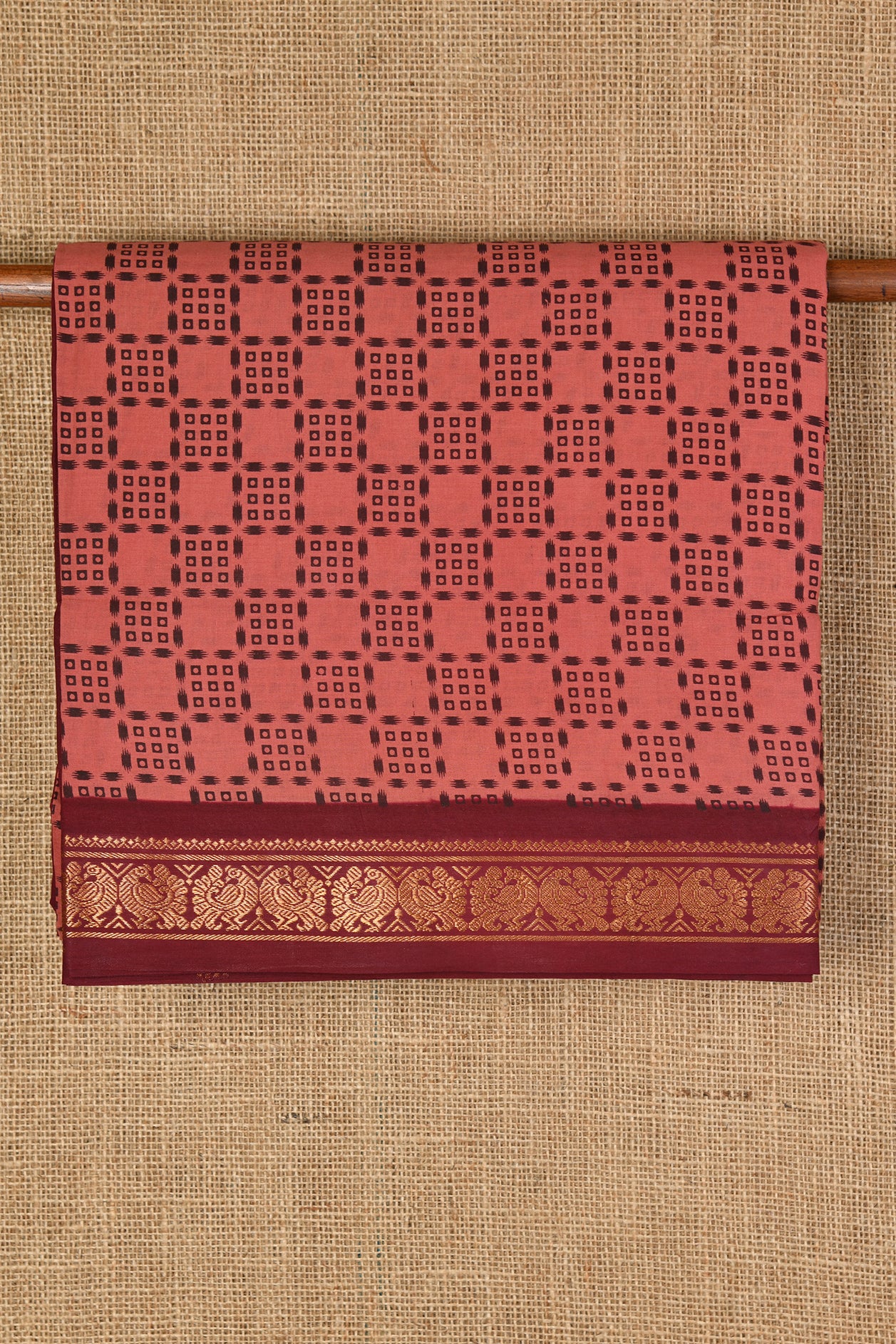  Dusty Pink Sungudi Cotton Saree 