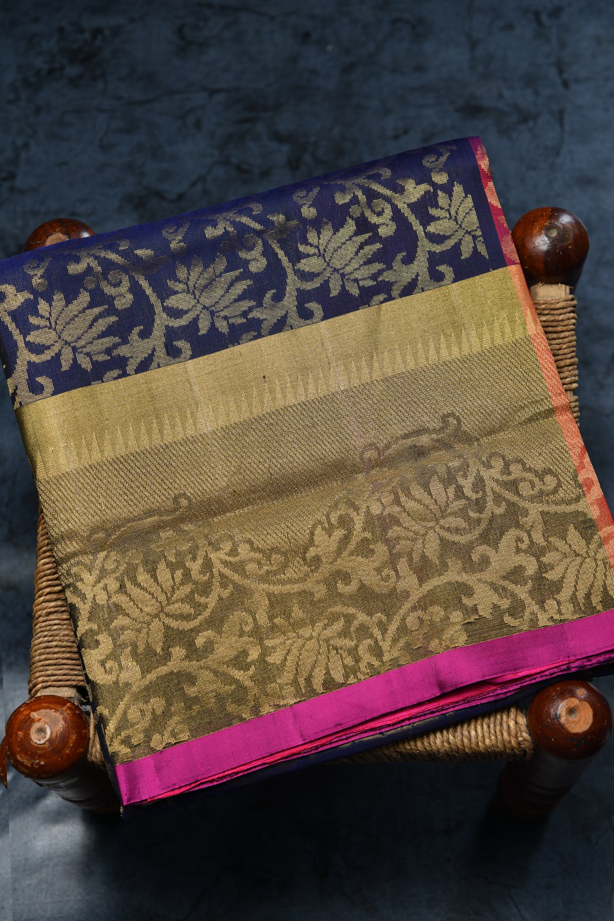  Floral Design Navy Blue Soft Silk Saree 