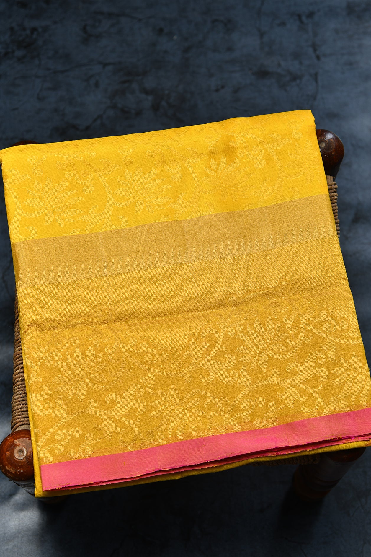  Floral Design Yellow Soft Silk Saree 