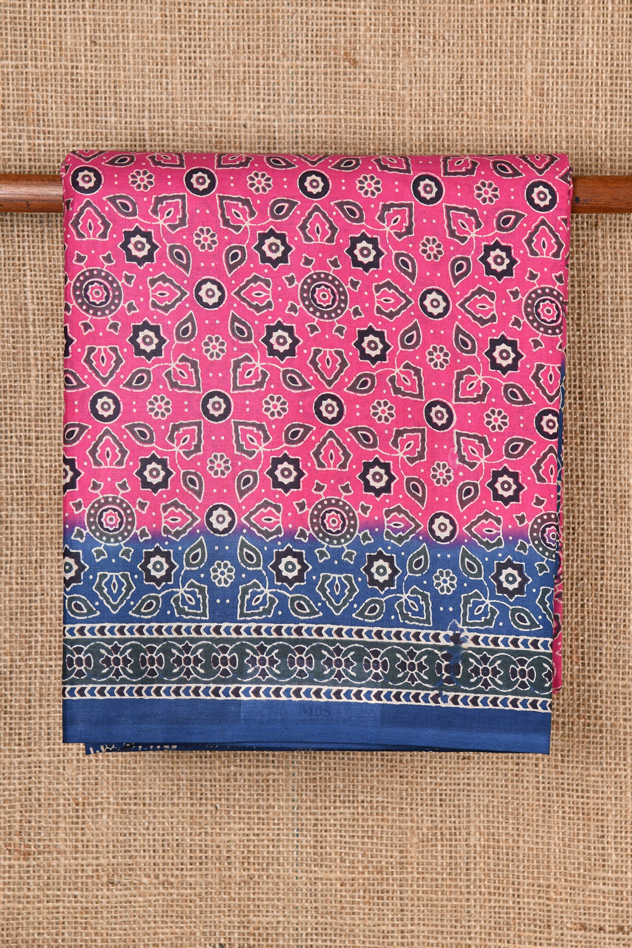  Floral Pattern Pink Ahmedabad Cotton Saree 