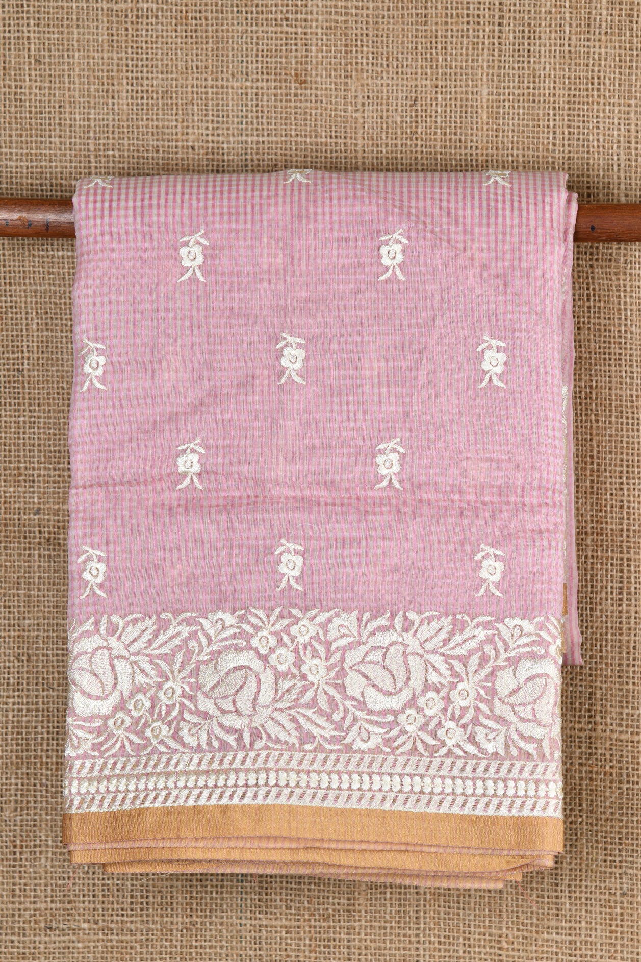  Floral Motif Rose Pink Kota Saree 