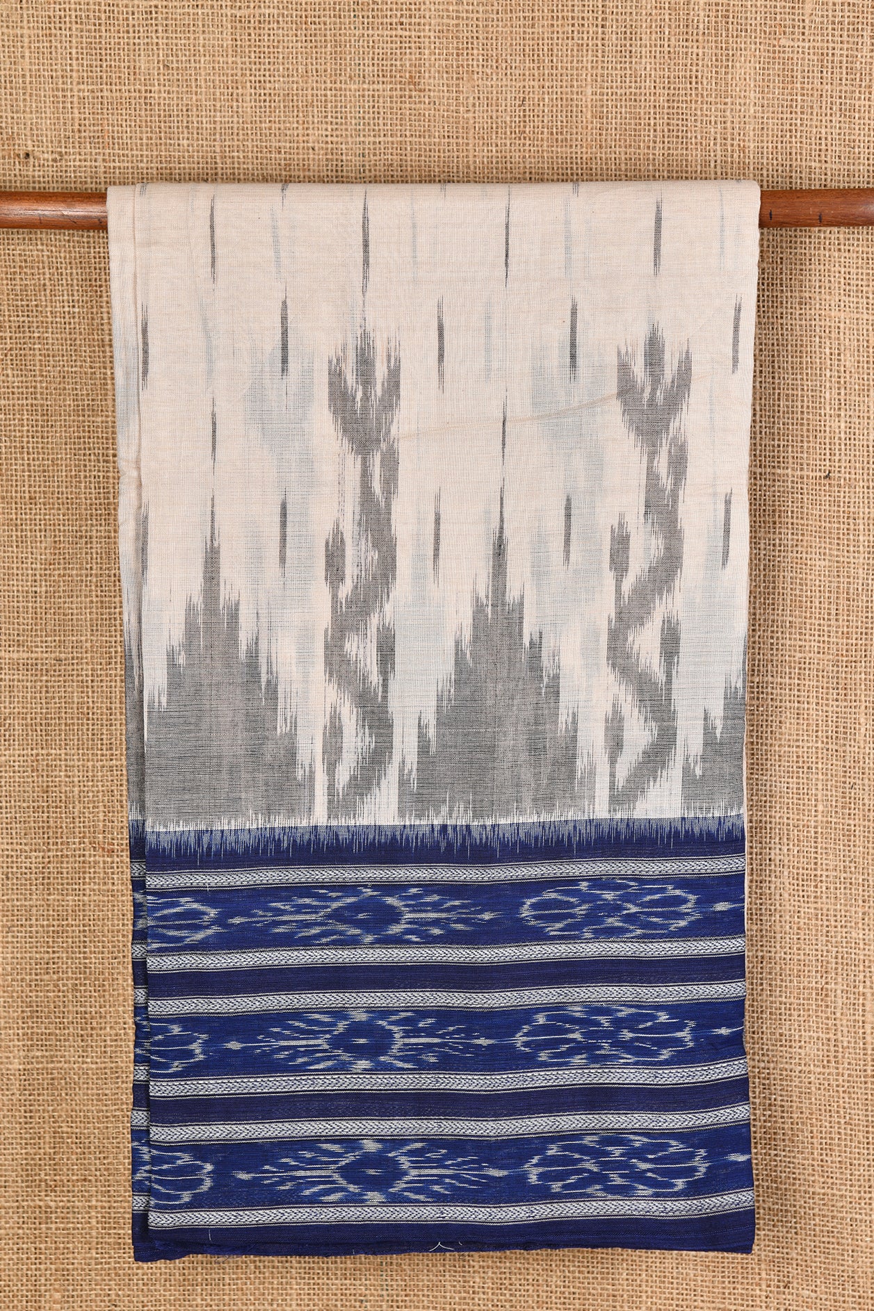  Grey Odisha Ikat Cotton Saree 